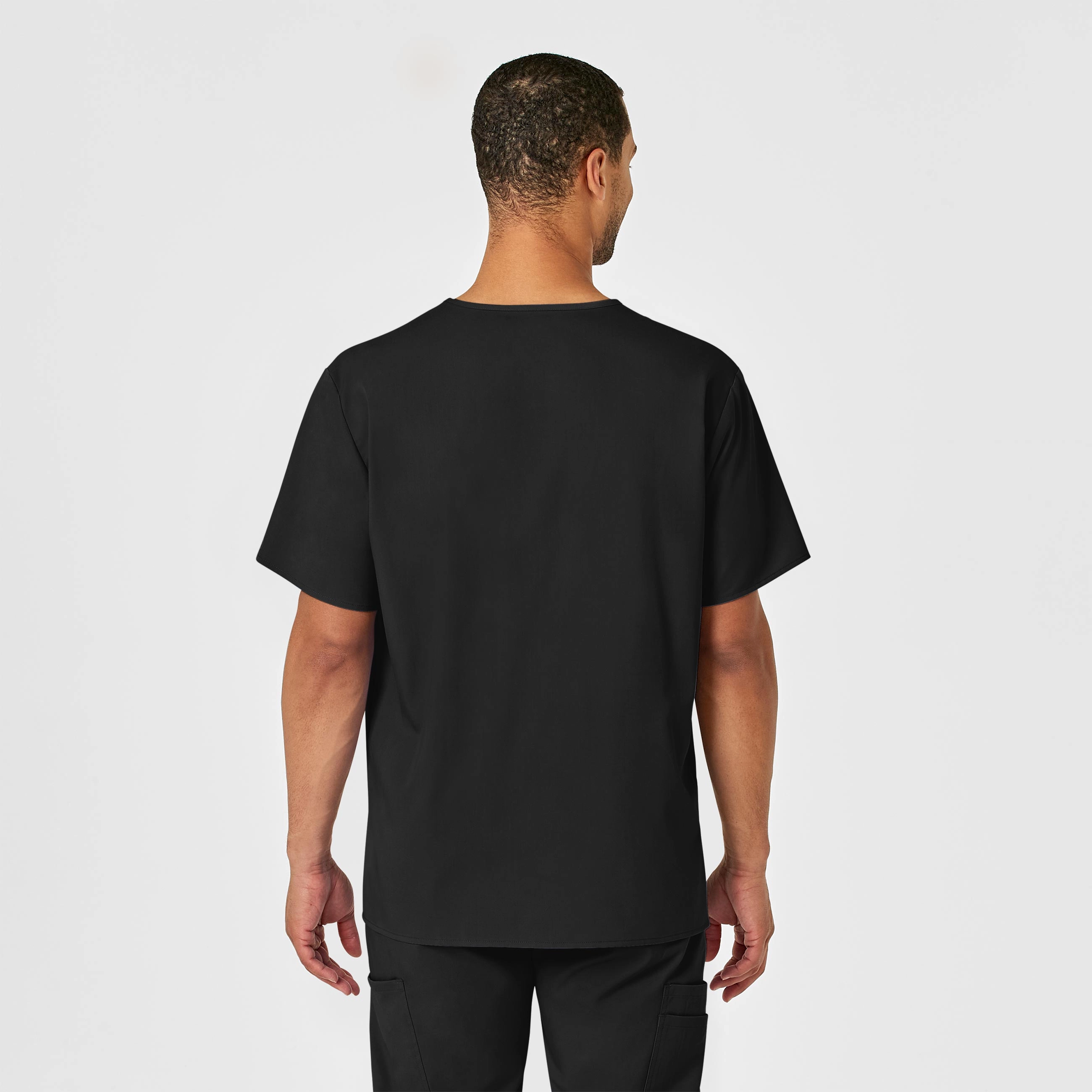 PRO Men's V-Neck Scrub Top - Black