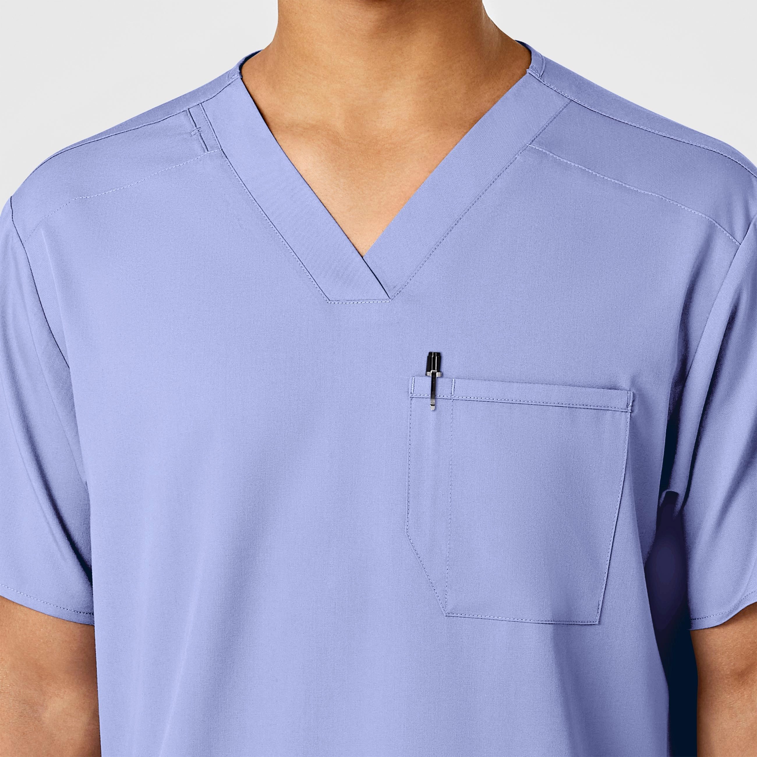 PRO Men's V-Neck Scrub Top - Ceil Blue