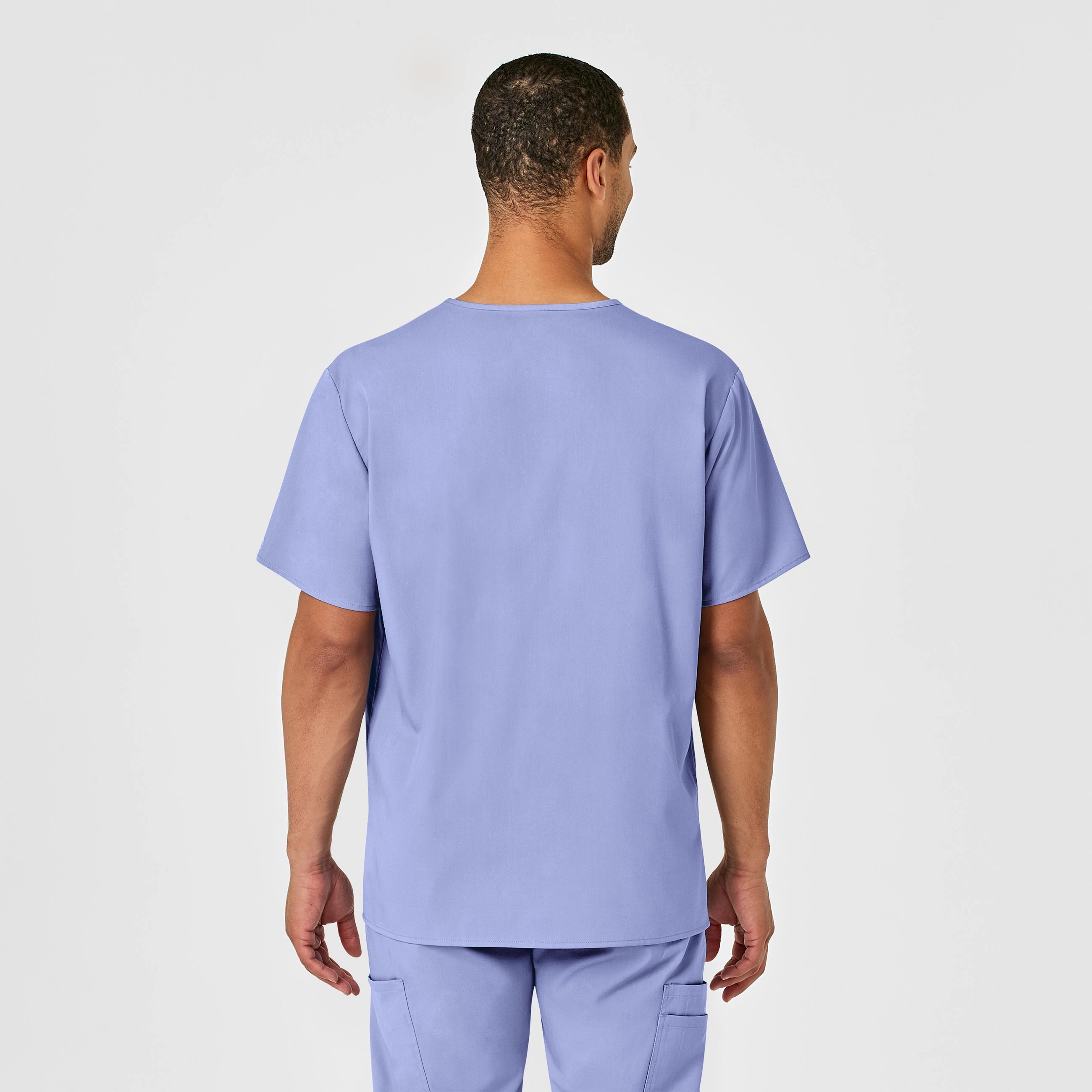 PRO Men's V-Neck Scrub Top - Ceil Blue