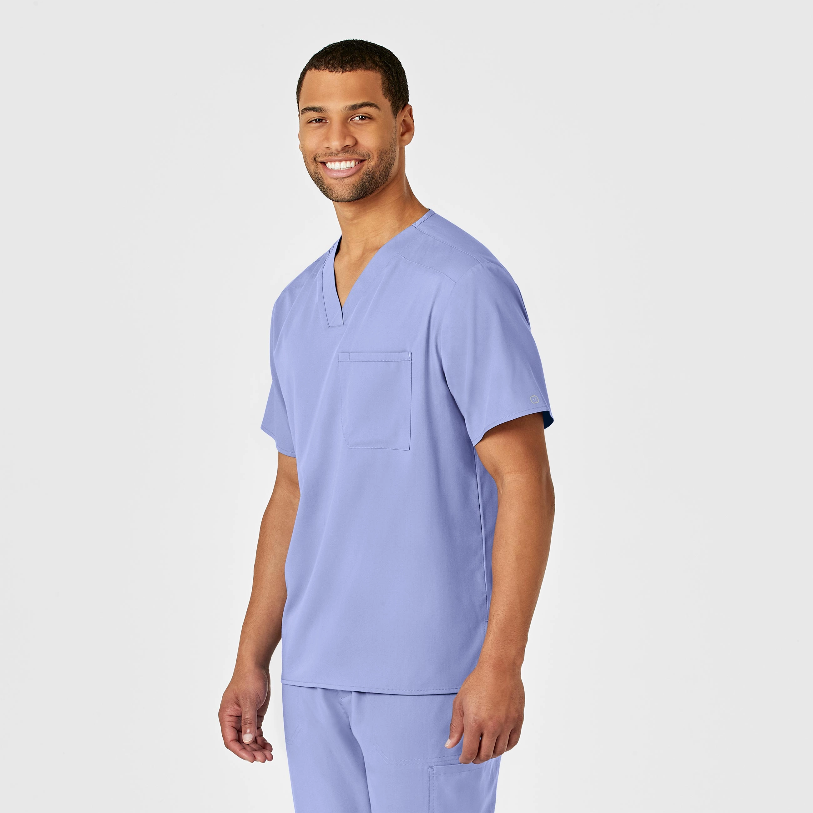 PRO Men's V-Neck Scrub Top - Ceil Blue