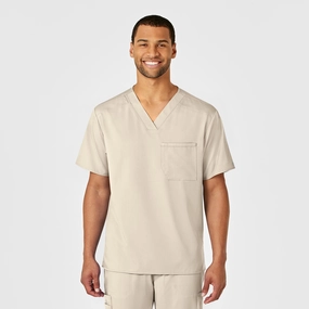 PRO Men's V-Neck Scrub Top - Khaki