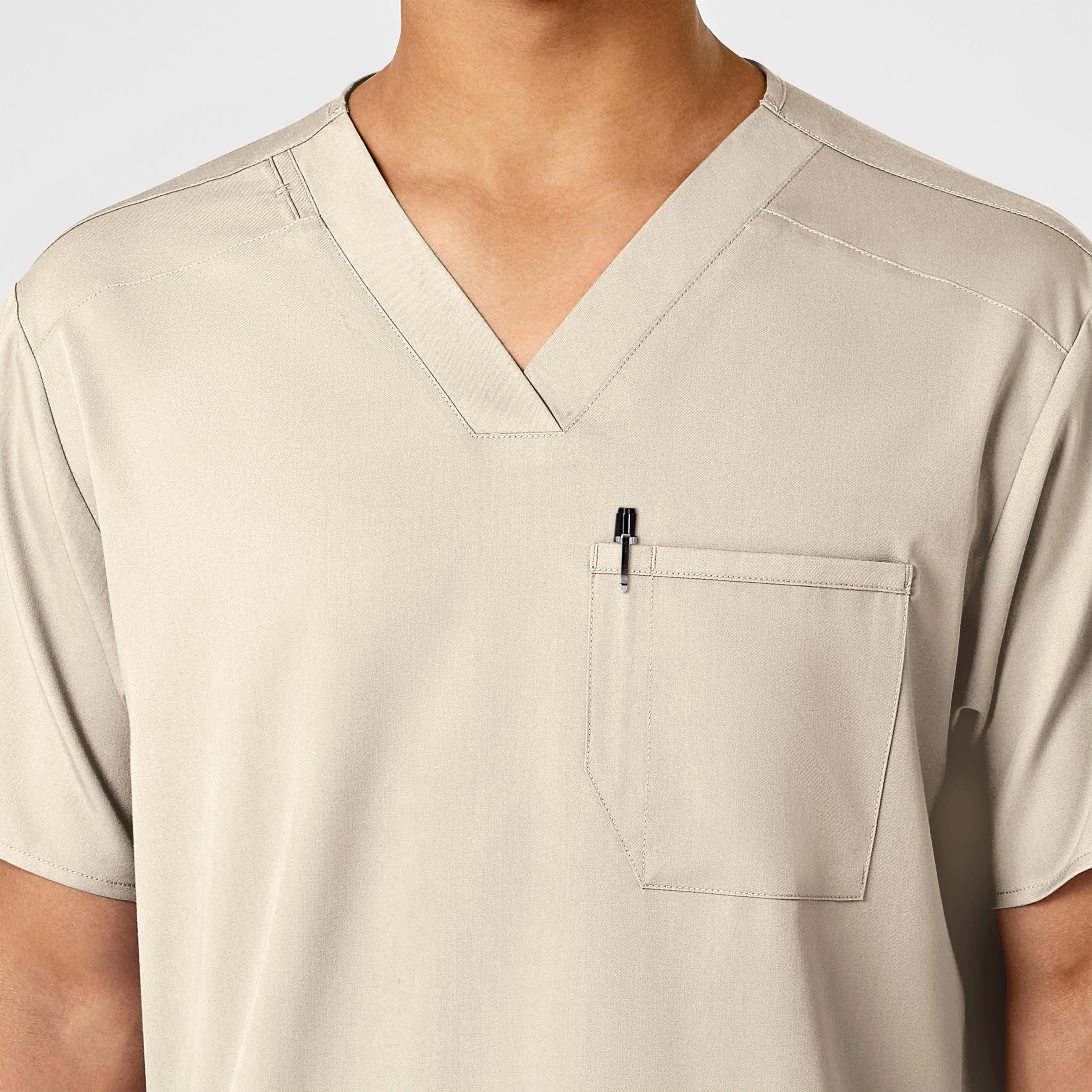 PRO Men's V-Neck Scrub Top - Khaki