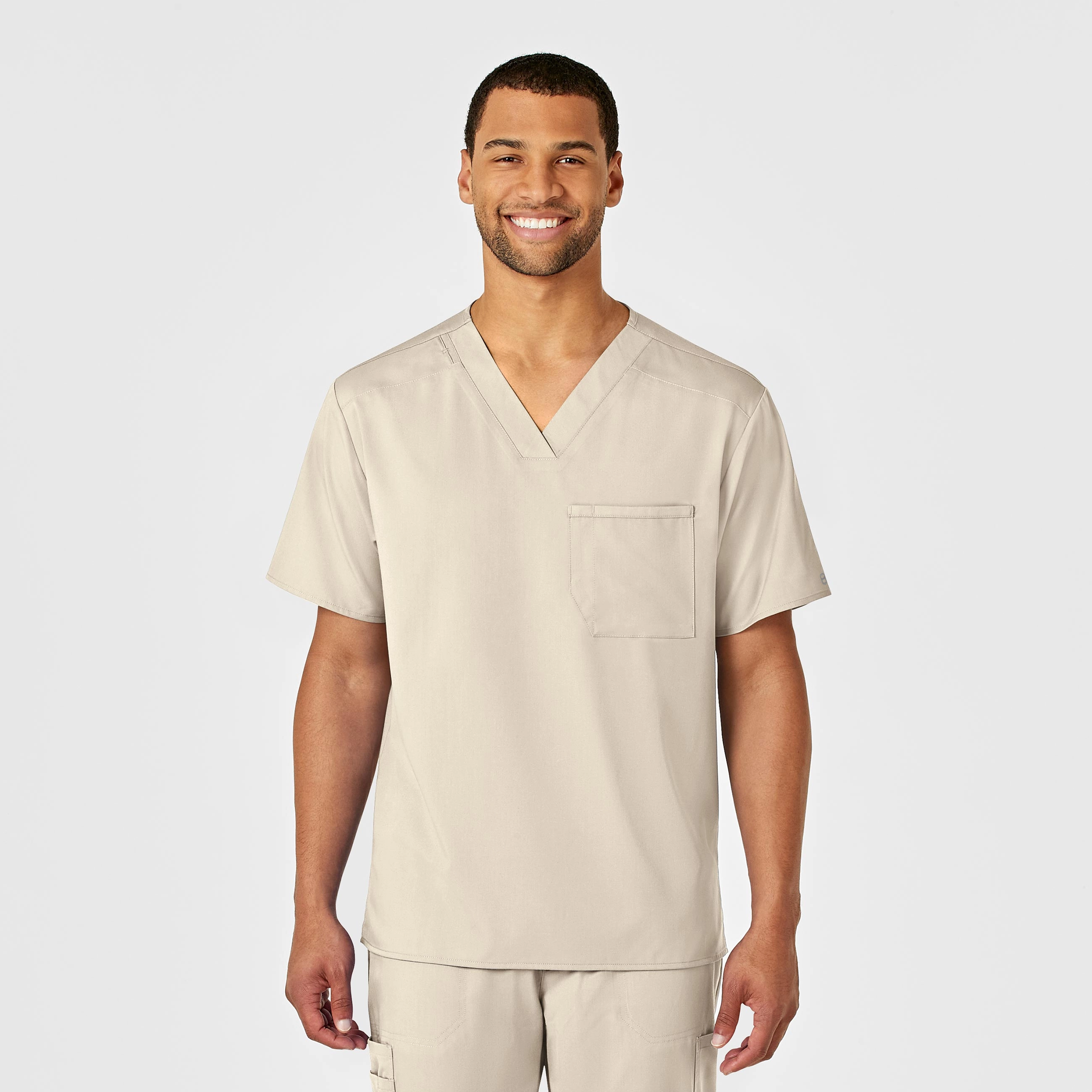 PRO Men's V-Neck Scrub Top - Khaki