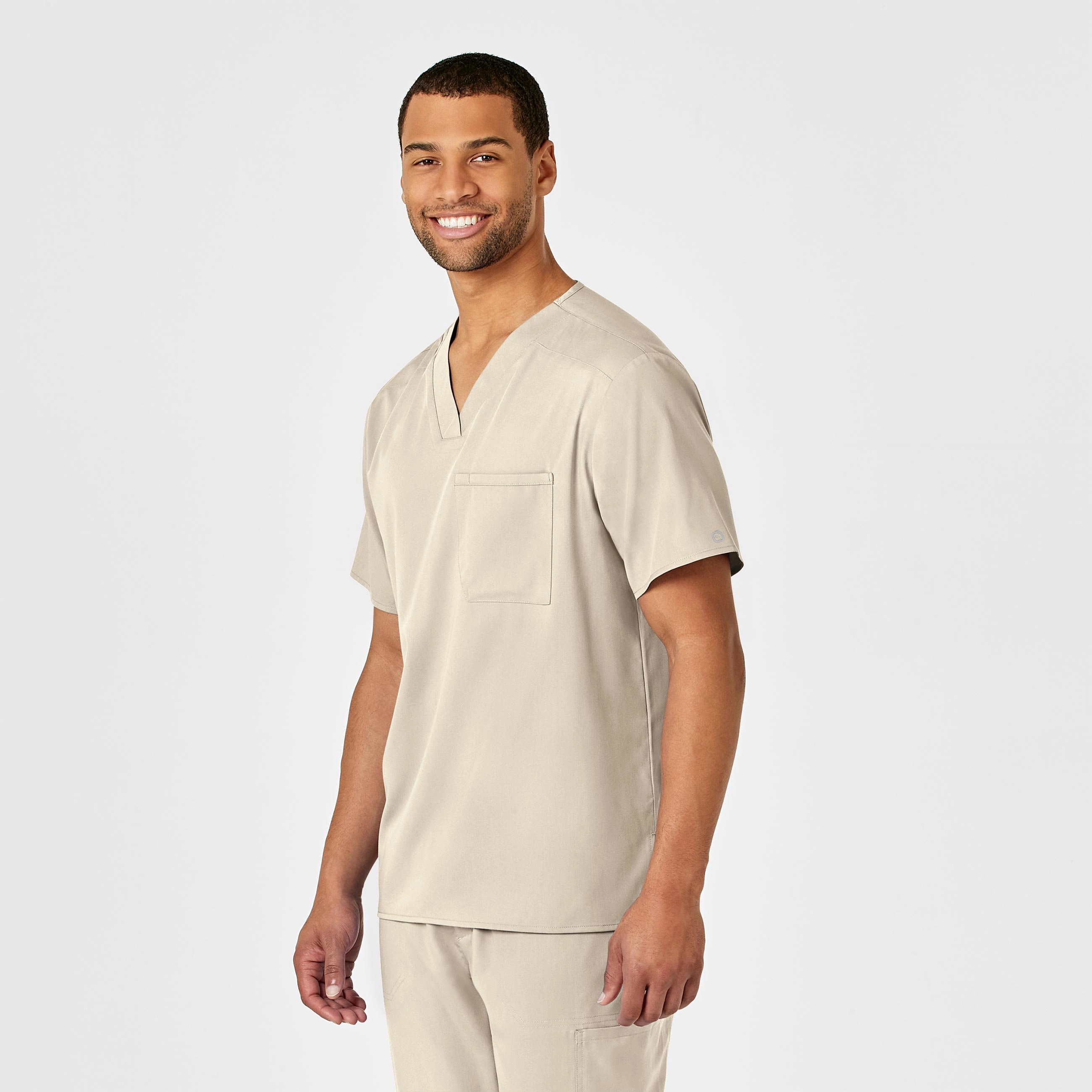 PRO Men's V-Neck Scrub Top - Khaki