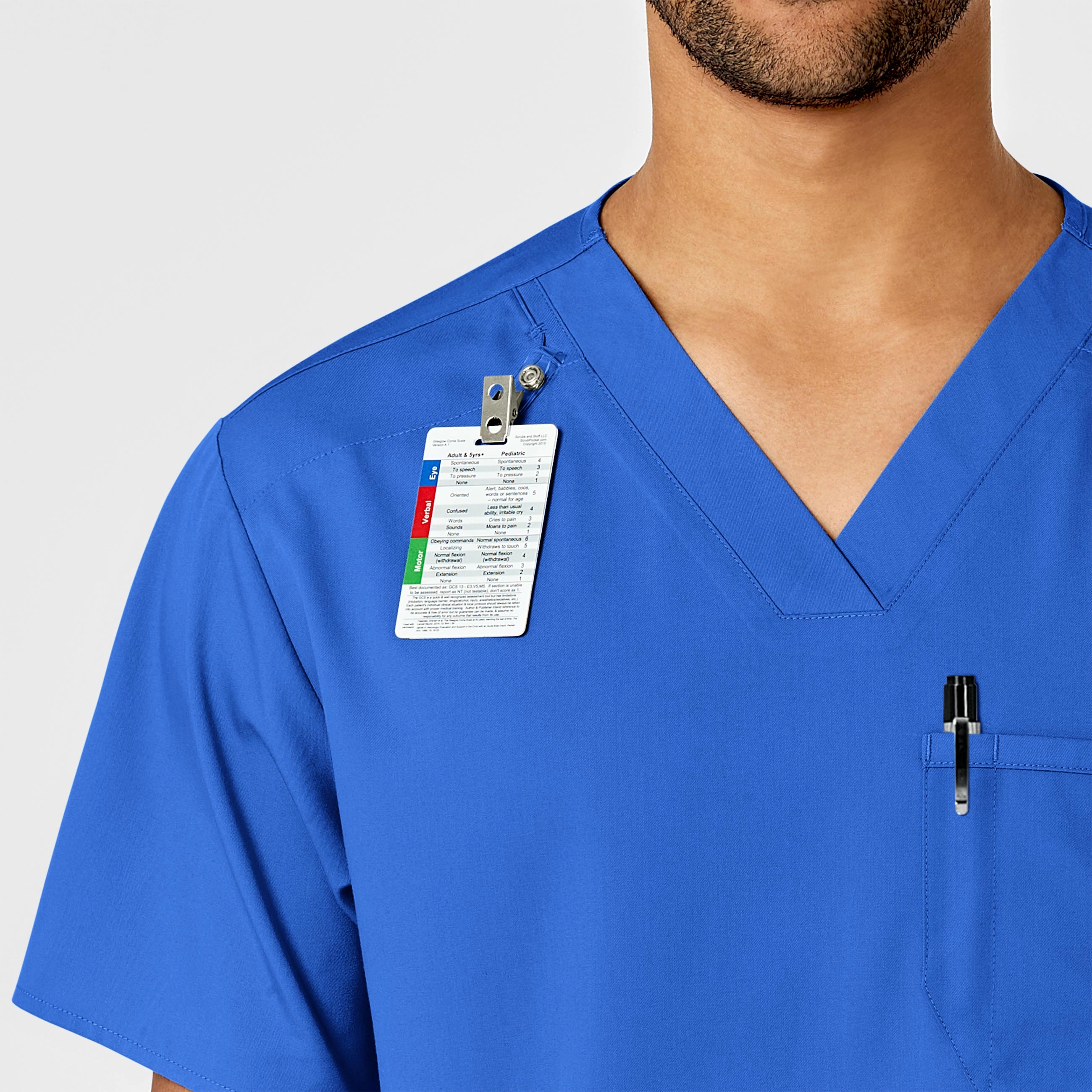 PRO Men's V-Neck Scrub Top - Royal