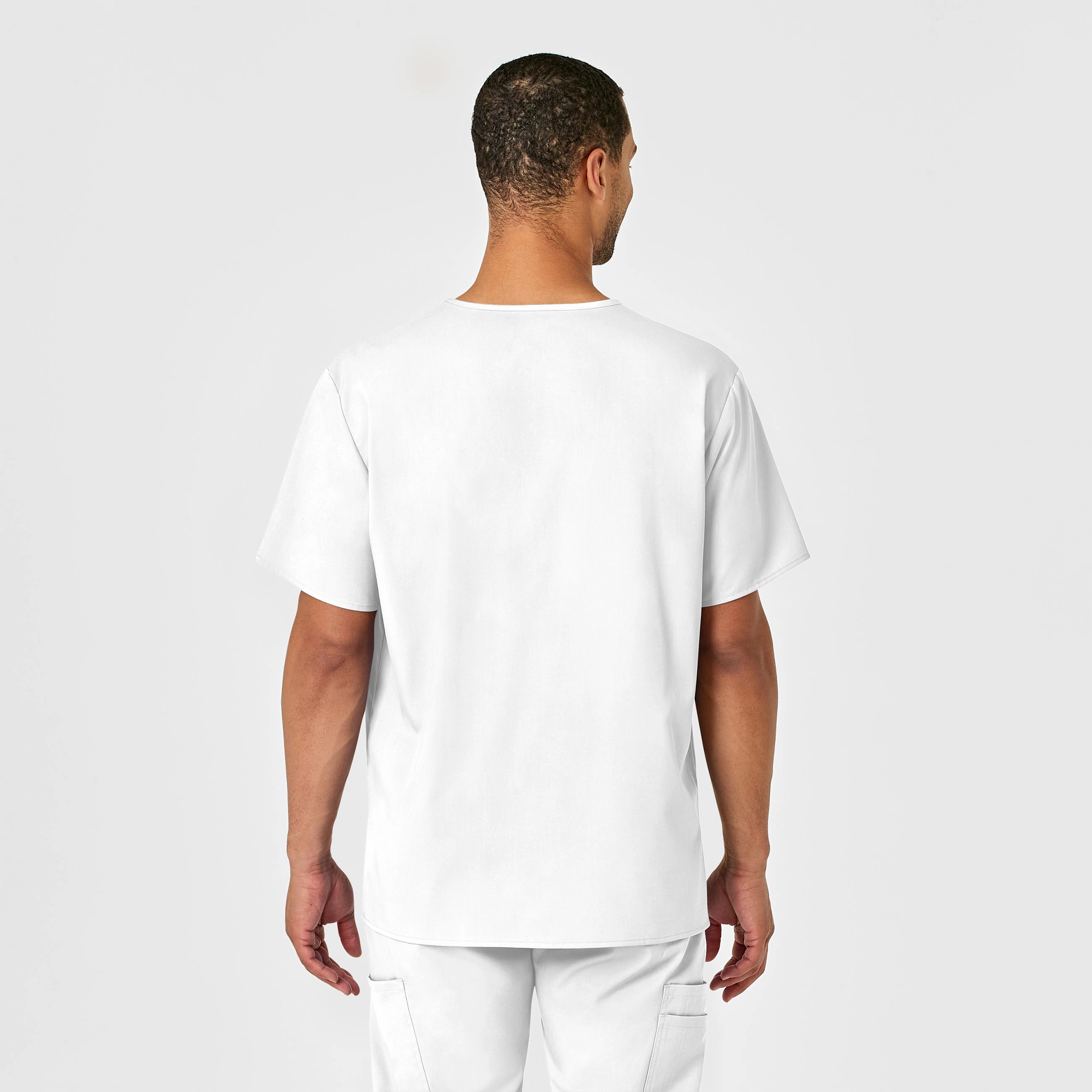 PRO Men's V-Neck Scrub Top - White