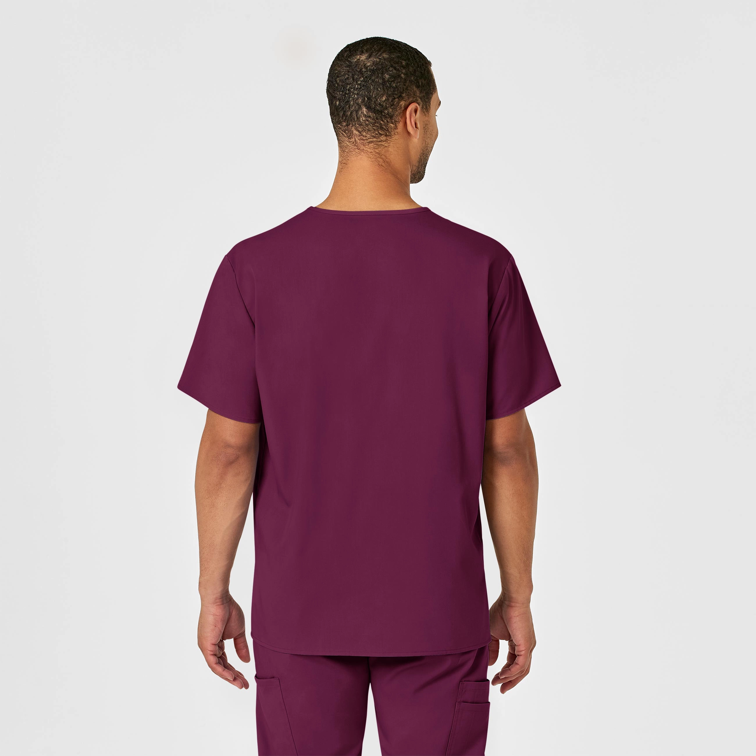 PRO Men's V-Neck Scrub Top - Wine