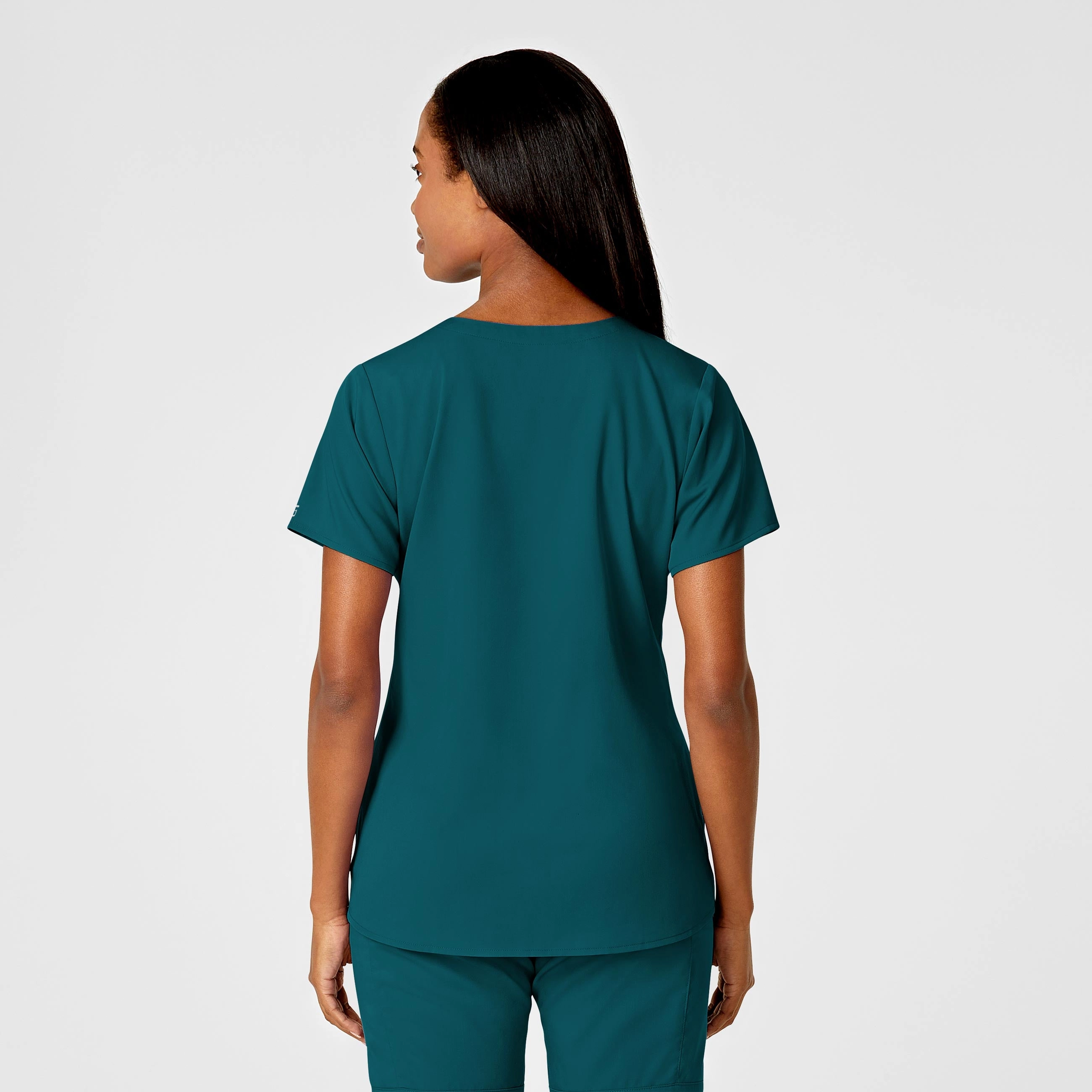 PRO Women's 4 Pocket Notch Neck Scrub Top - Caribbean