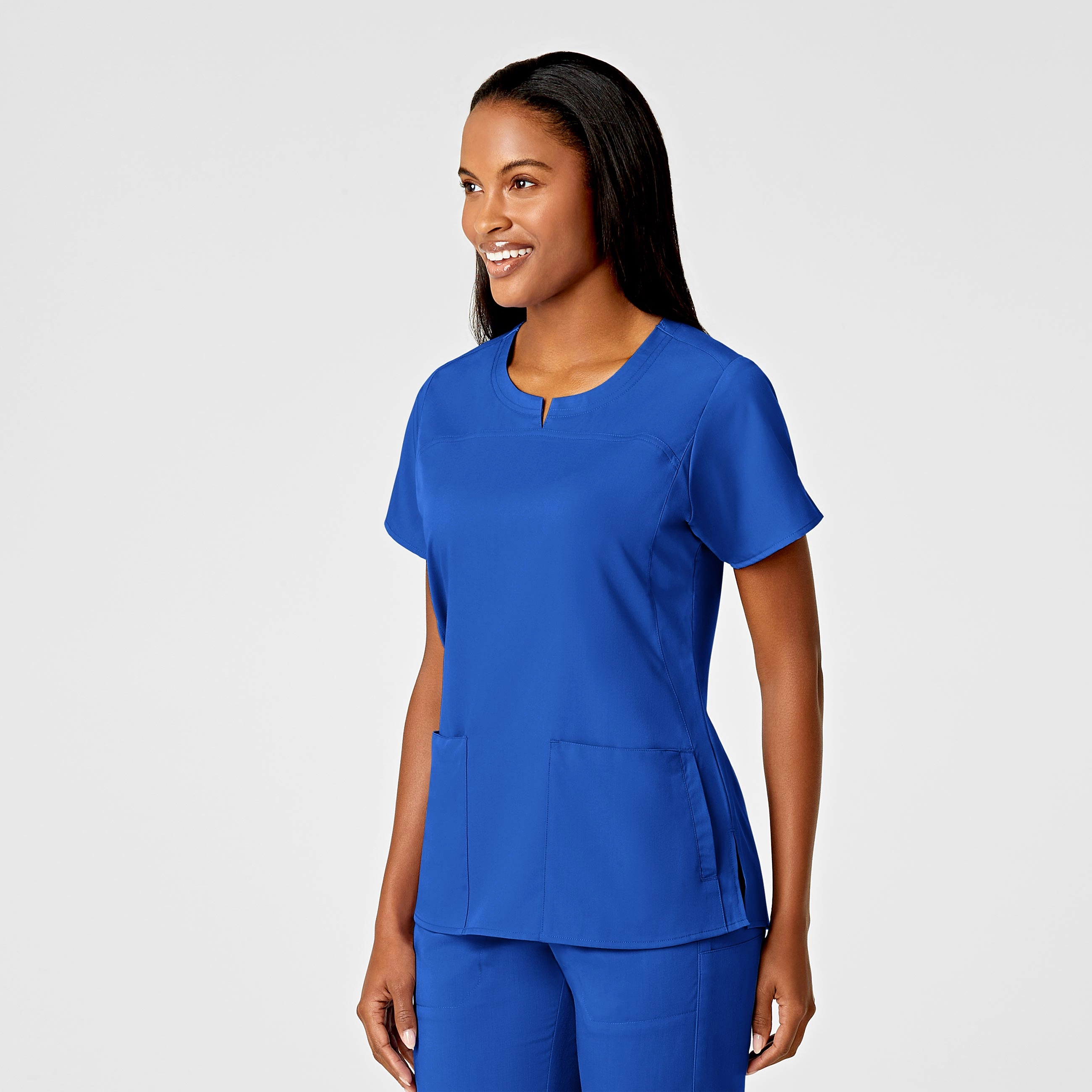 PRO Women's 4 Pocket Notch Neck Scrub Top - Royal