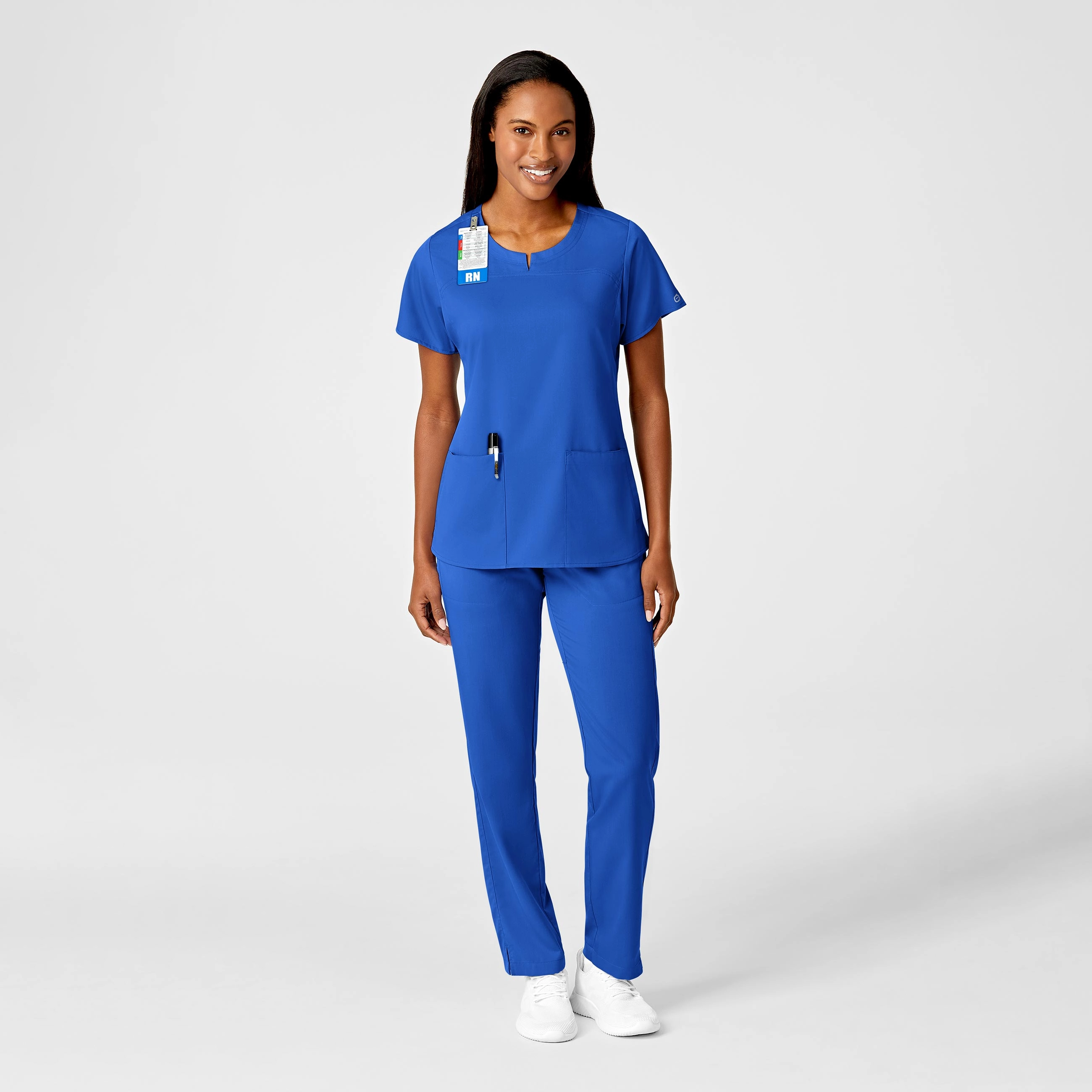 PRO Women's 4 Pocket Notch Neck Scrub Top - Royal