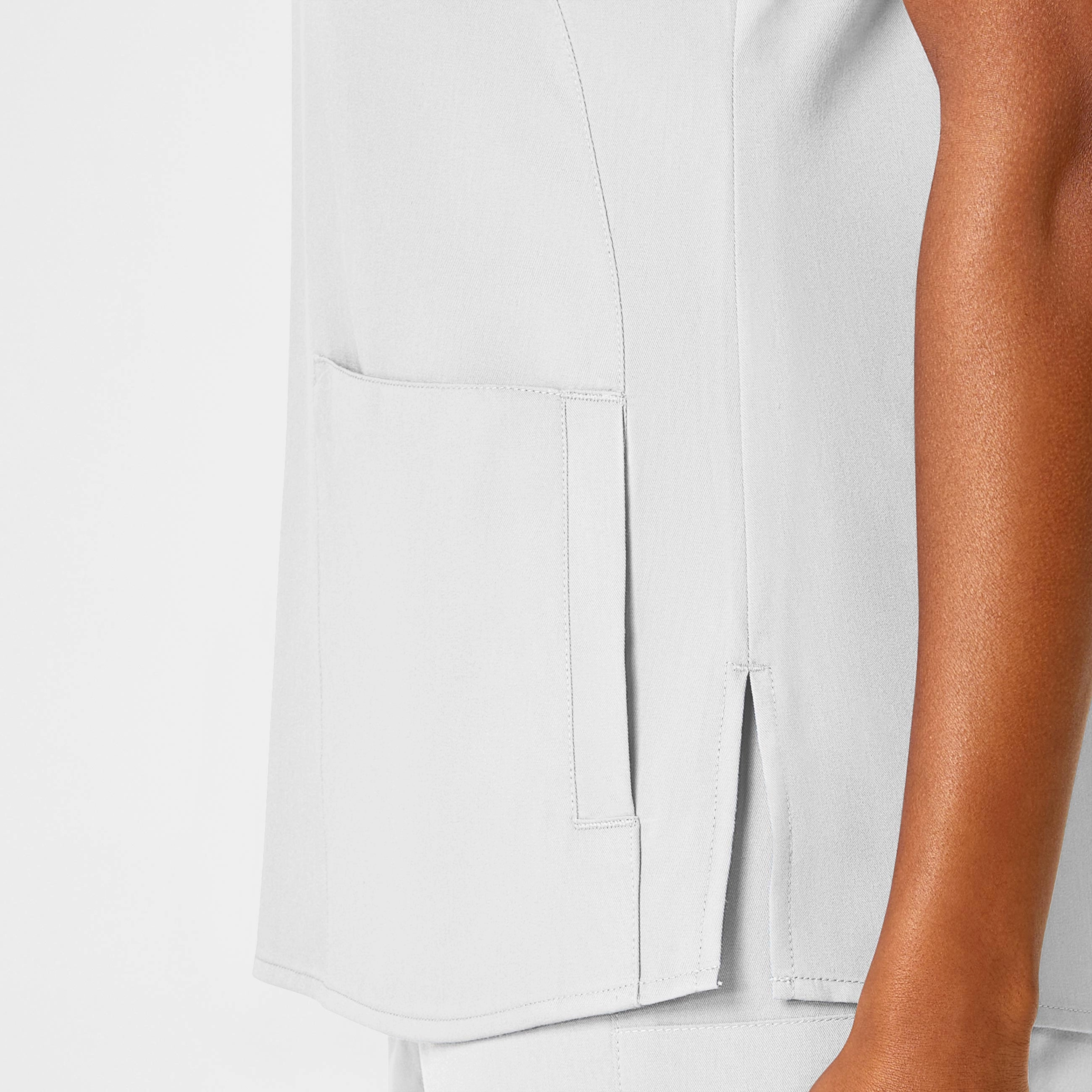 PRO Women's 4 Pocket Notch Neck Scrub Top - White