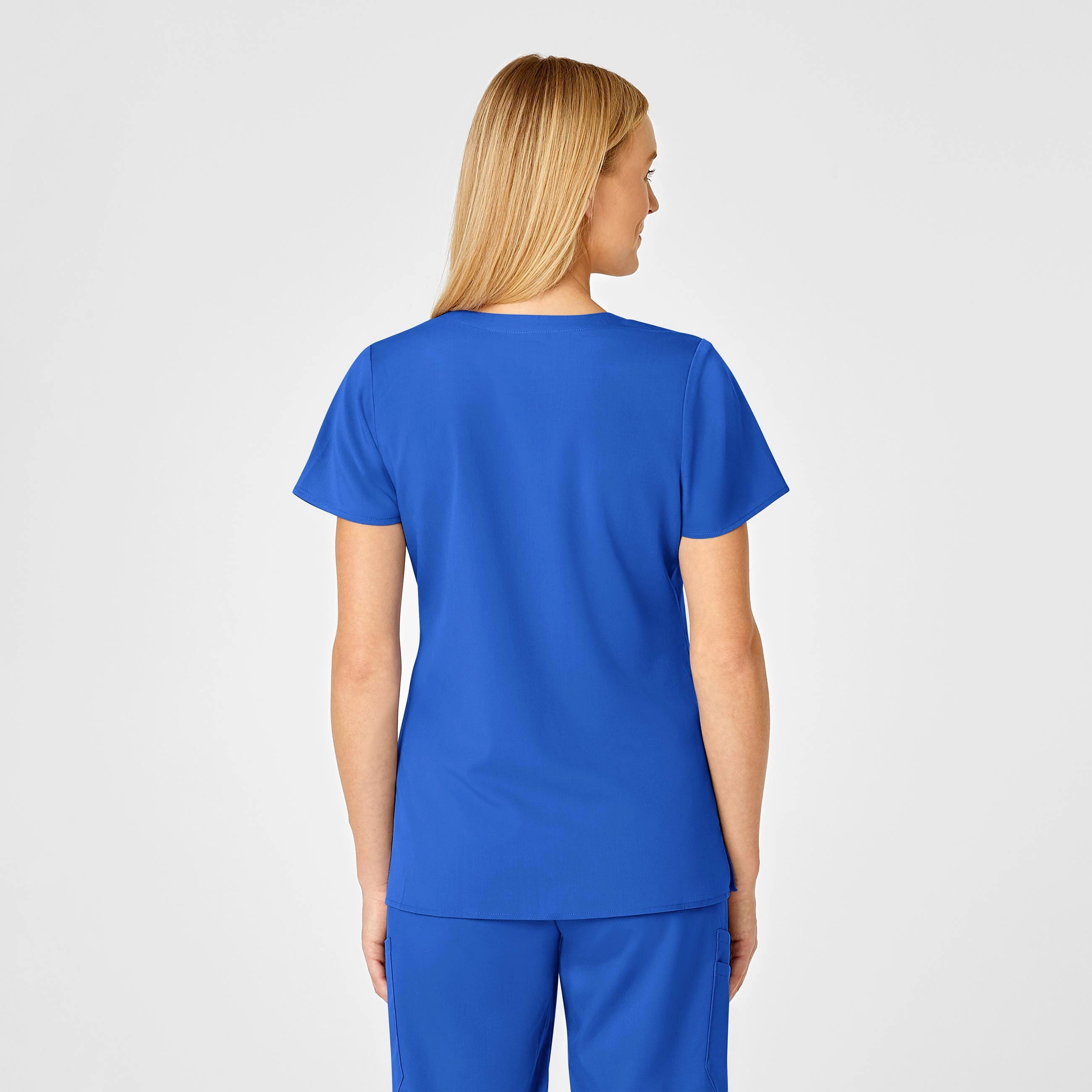 PRO Women's 4 Pocket Wrap Scrub Top - Royal