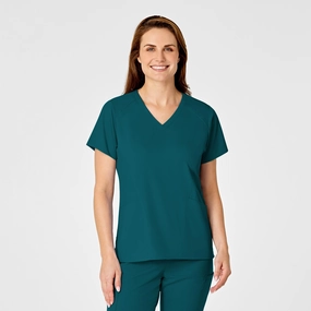 PRO Women's Four Pocket V-Neck Scrub Top - Caribbean