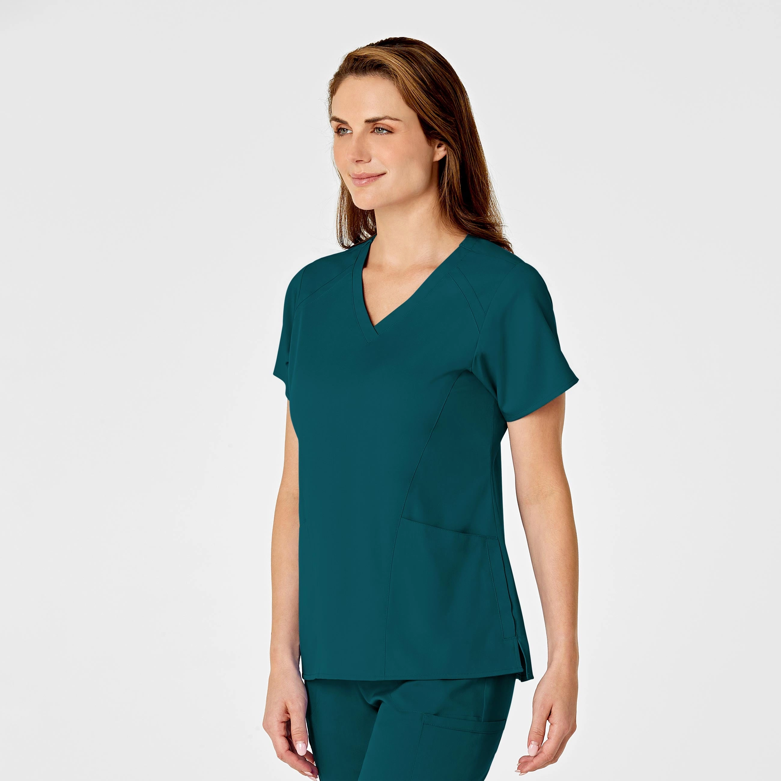 PRO Women's Four Pocket V-Neck Scrub Top - Caribbean