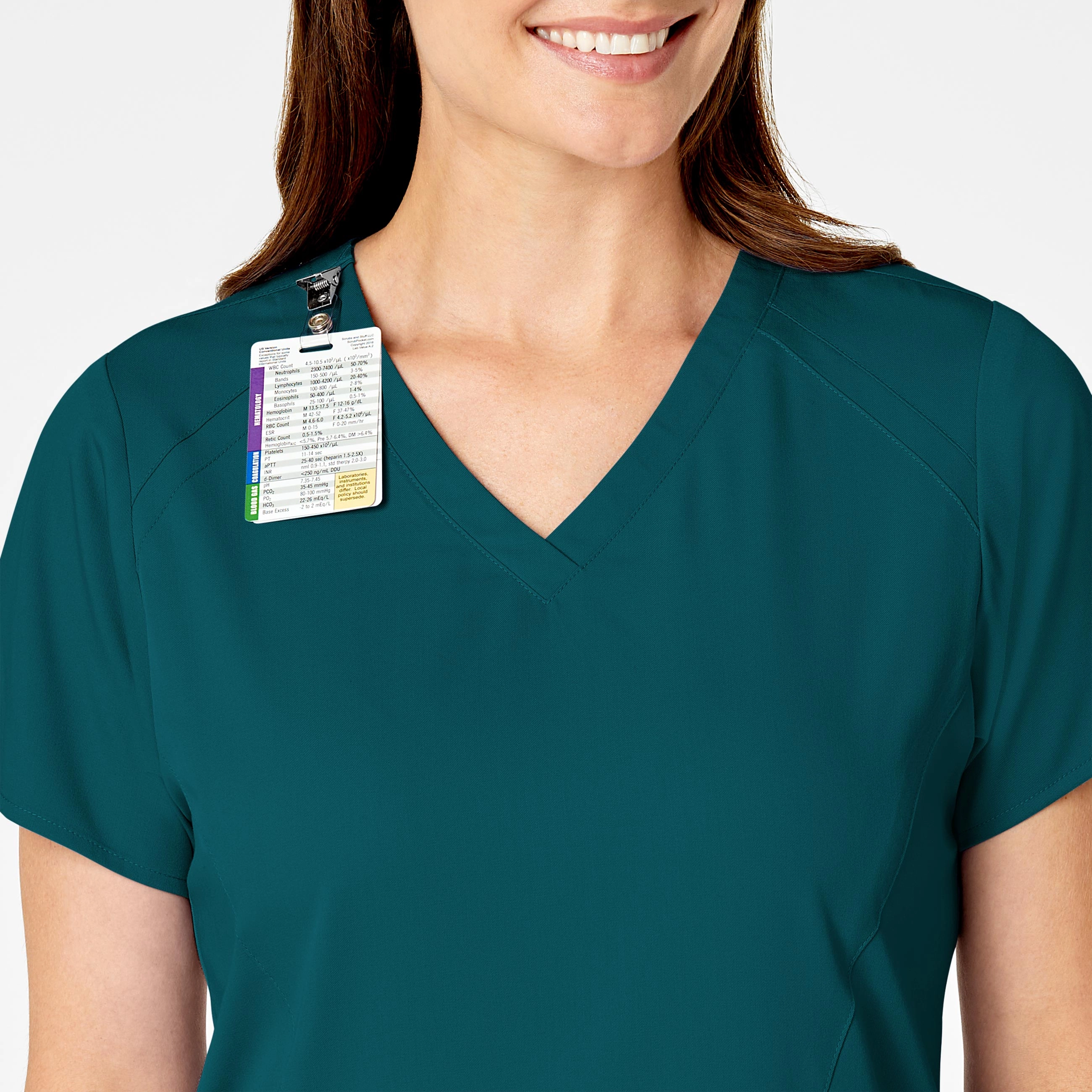 PRO Women's Four Pocket V-Neck Scrub Top - Caribbean