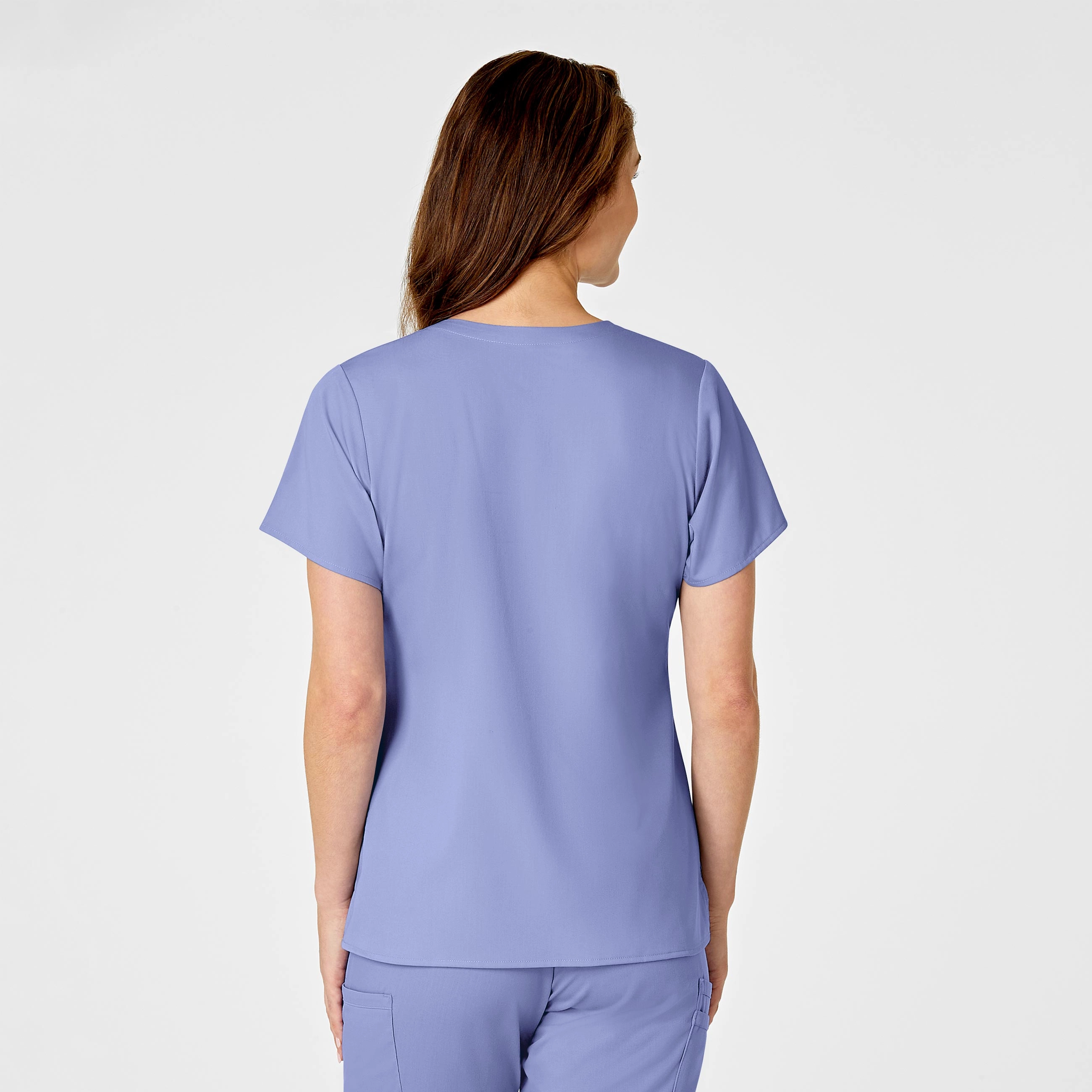 PRO Women's Four Pocket V-Neck Scrub Top - Ceil Blue