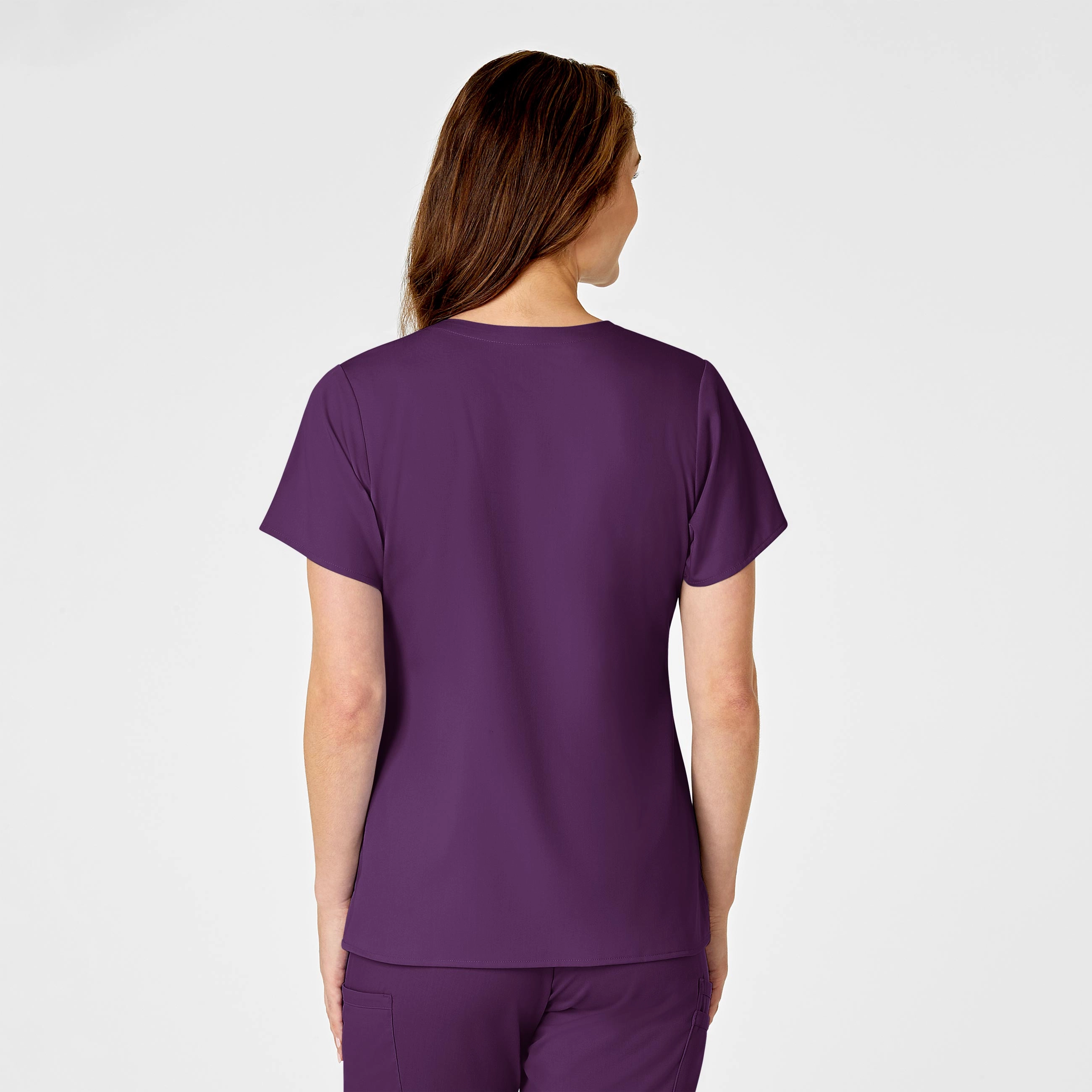 PRO Women's Four Pocket V-Neck Scrub Top - Eggplant