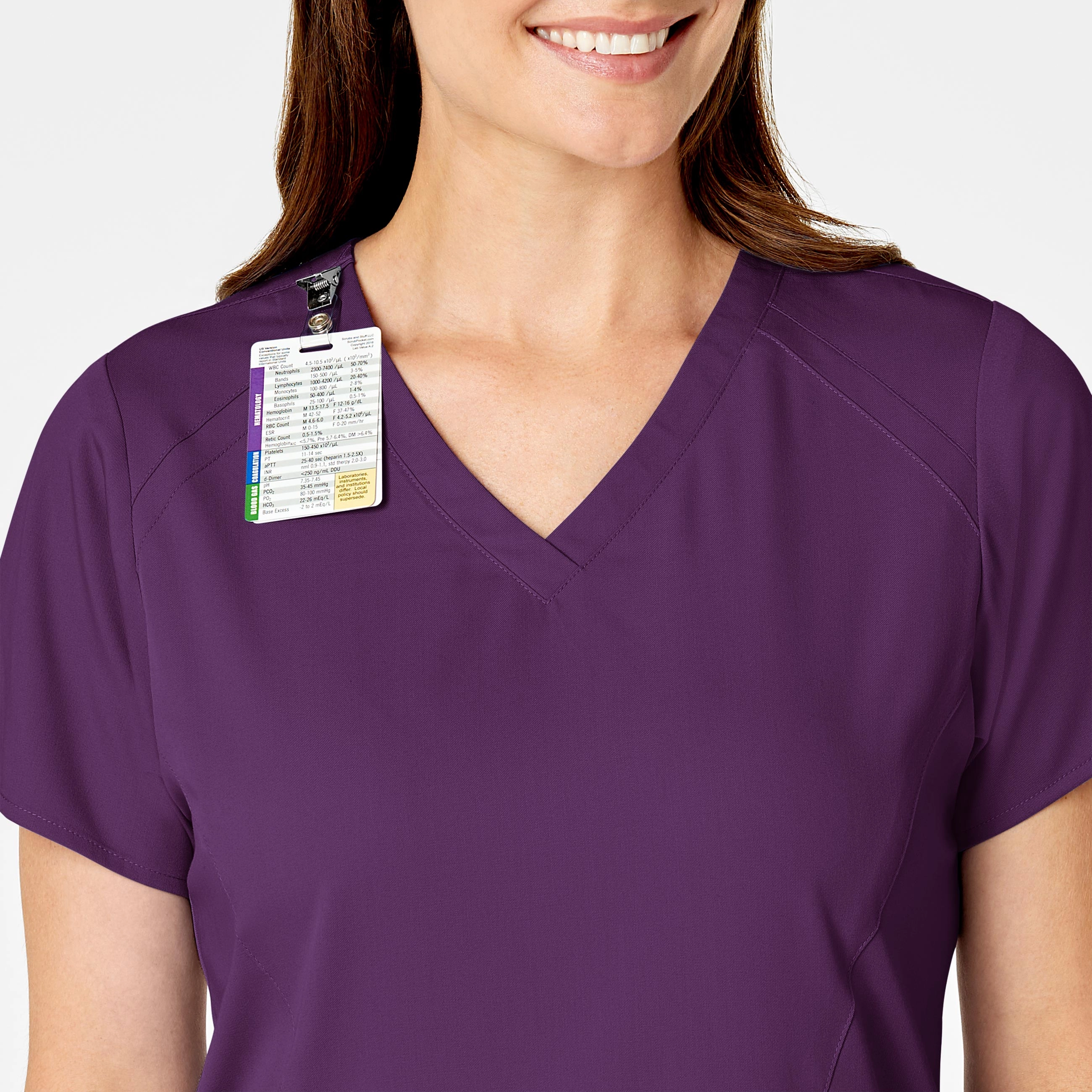 PRO Women's Four Pocket V-Neck Scrub Top - Eggplant