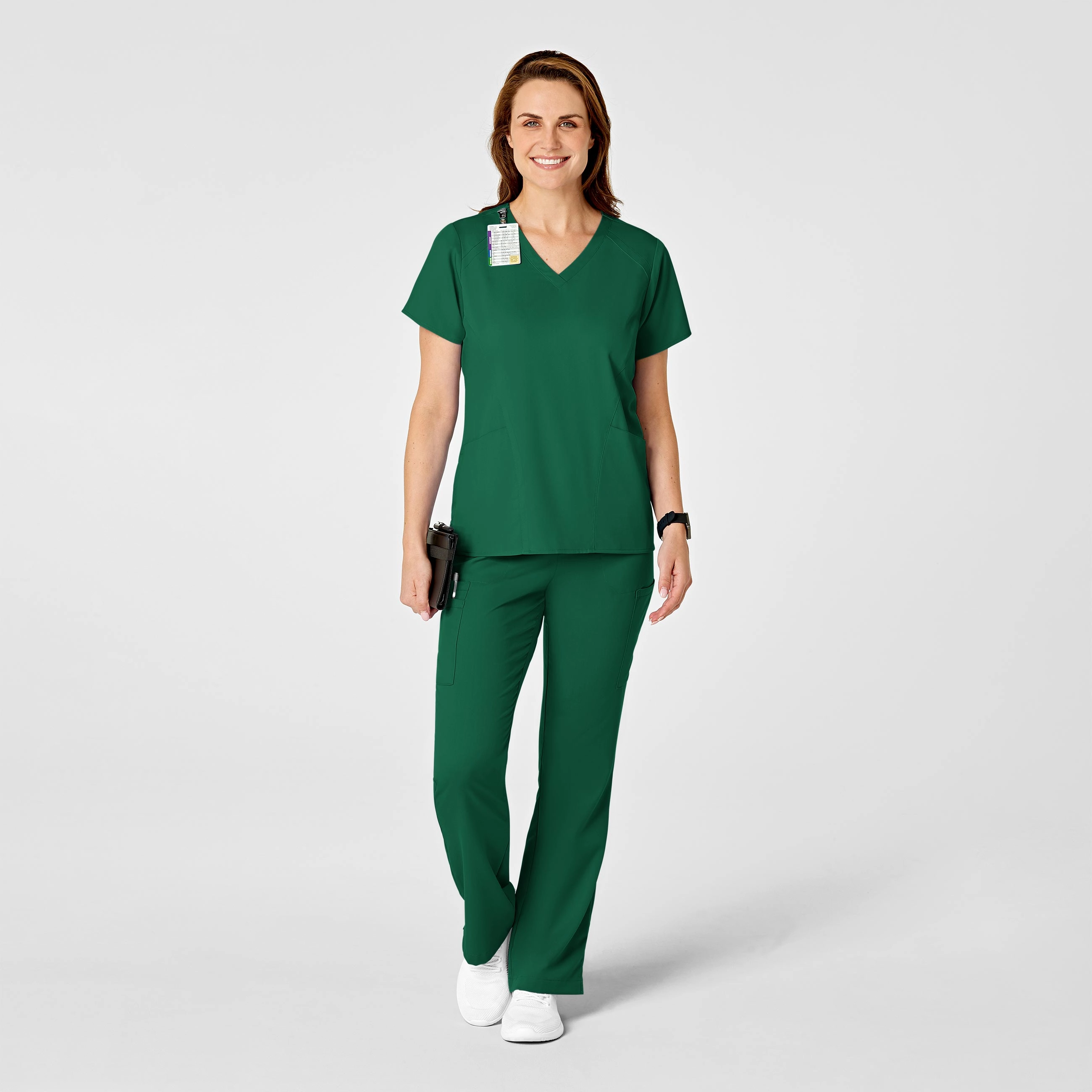 PRO Women's Four Pocket V-Neck Scrub Top - Hunter
