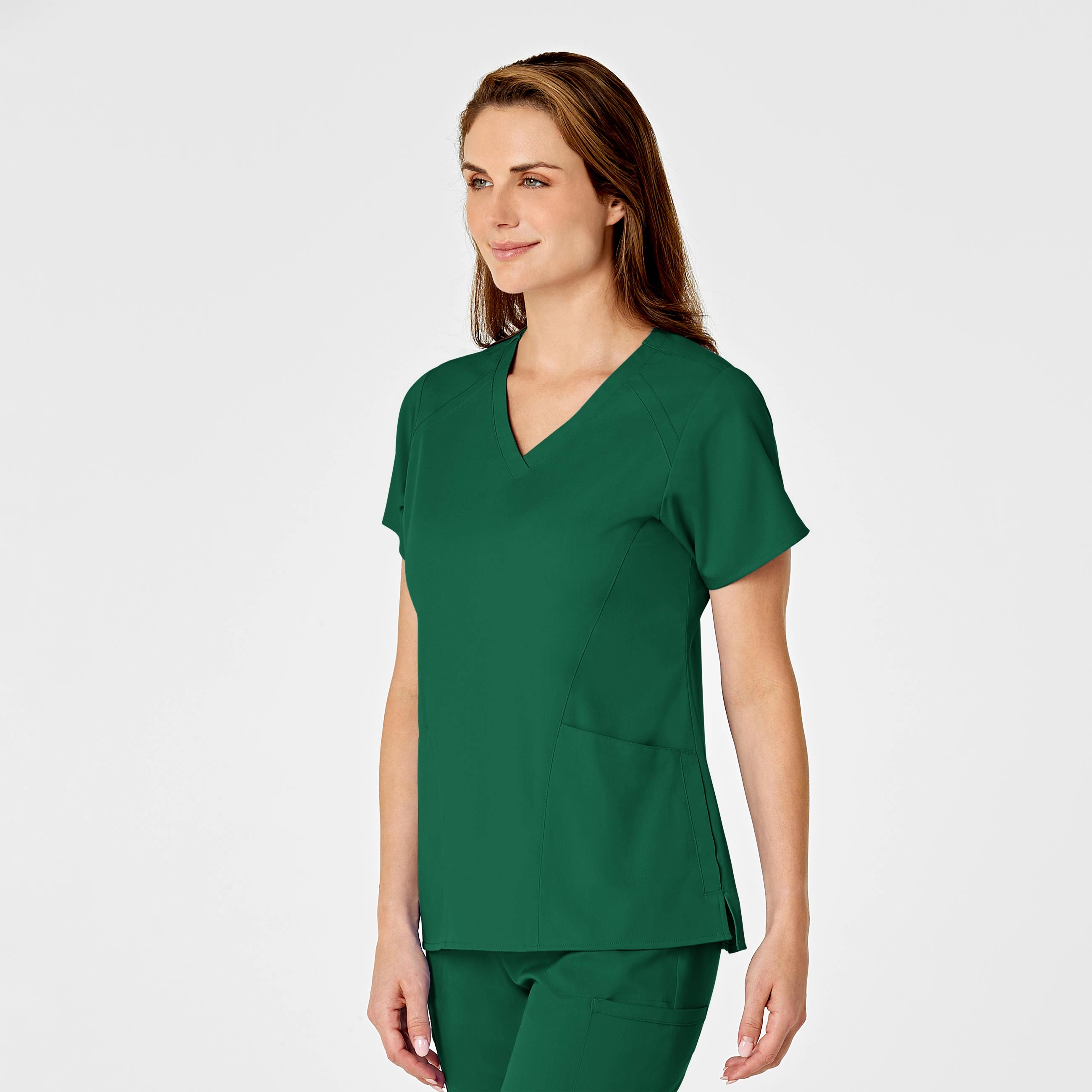 PRO Women's Four Pocket V-Neck Scrub Top - Hunter