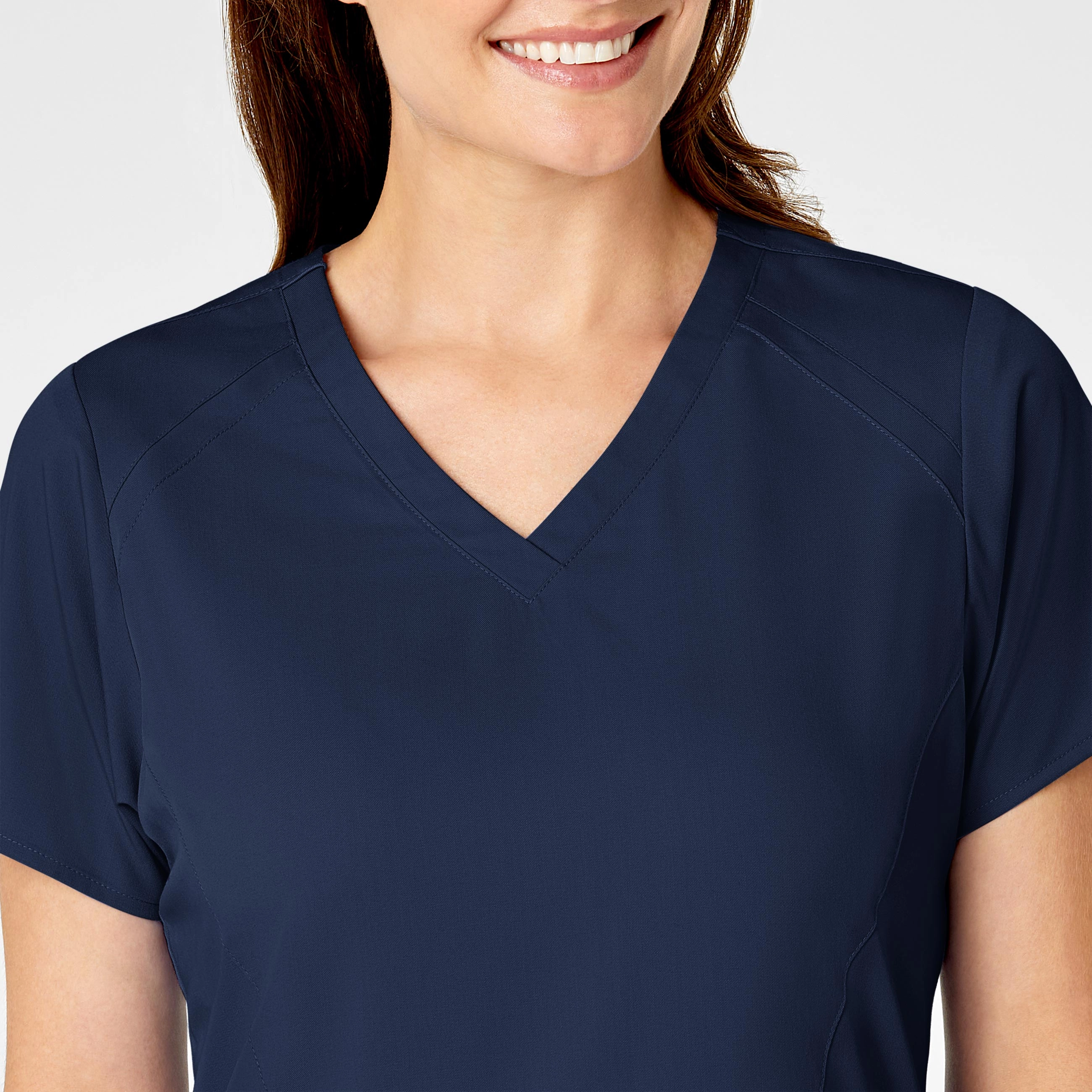 PRO Women's Four Pocket V-Neck Scrub Top - Navy