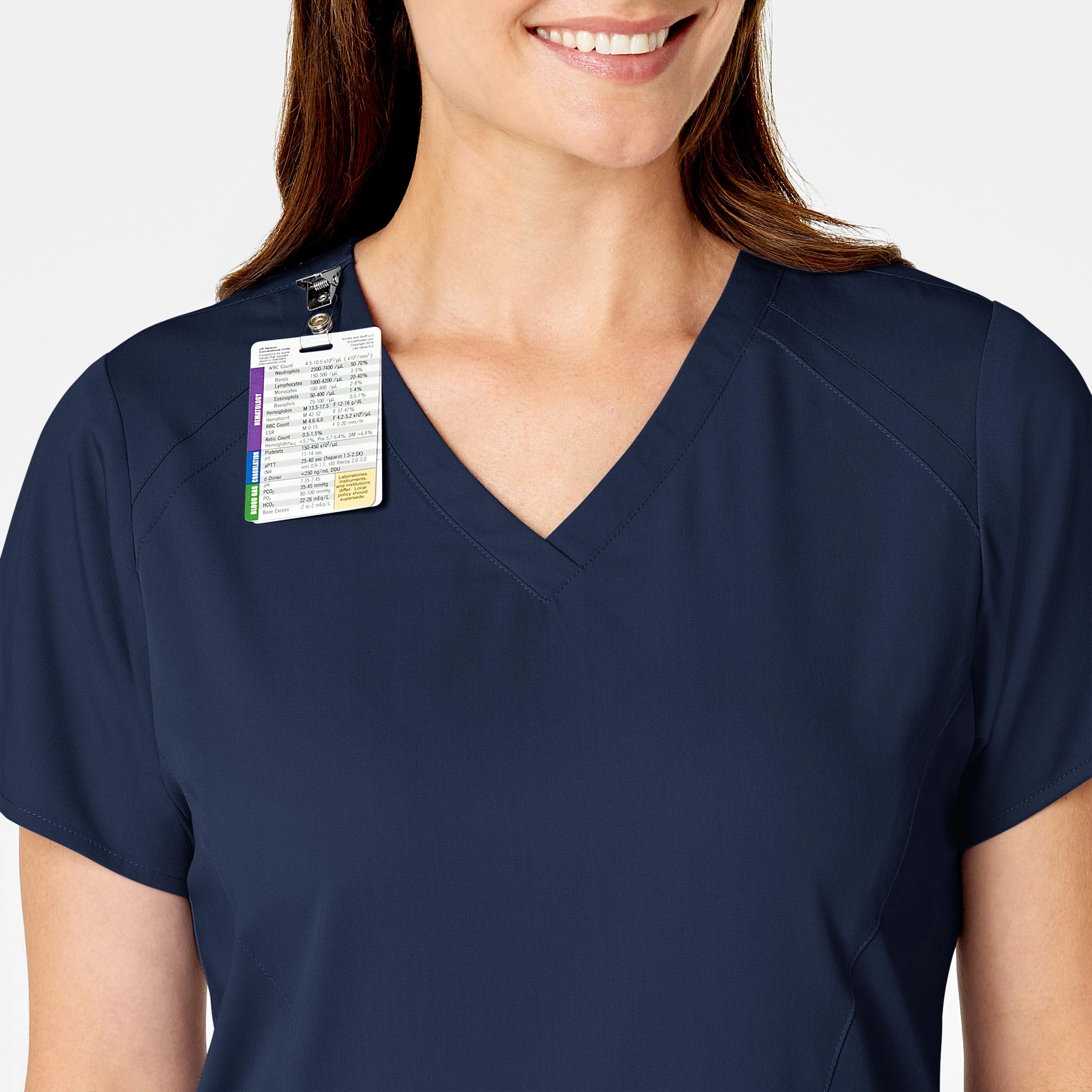 PRO Women's Four Pocket V-Neck Scrub Top - Navy