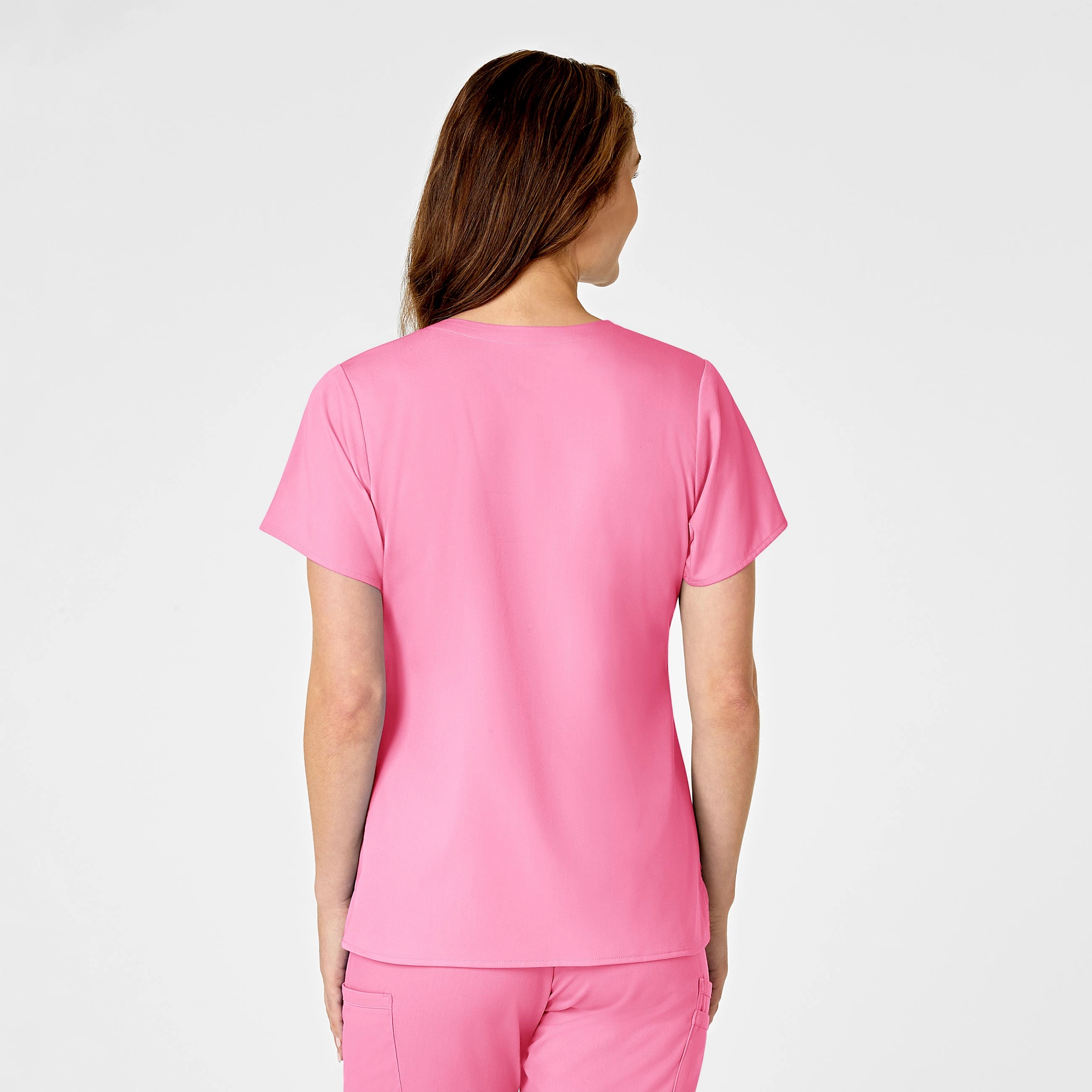 PRO Women's Four Pocket V-Neck Scrub Top - Pink Blossom