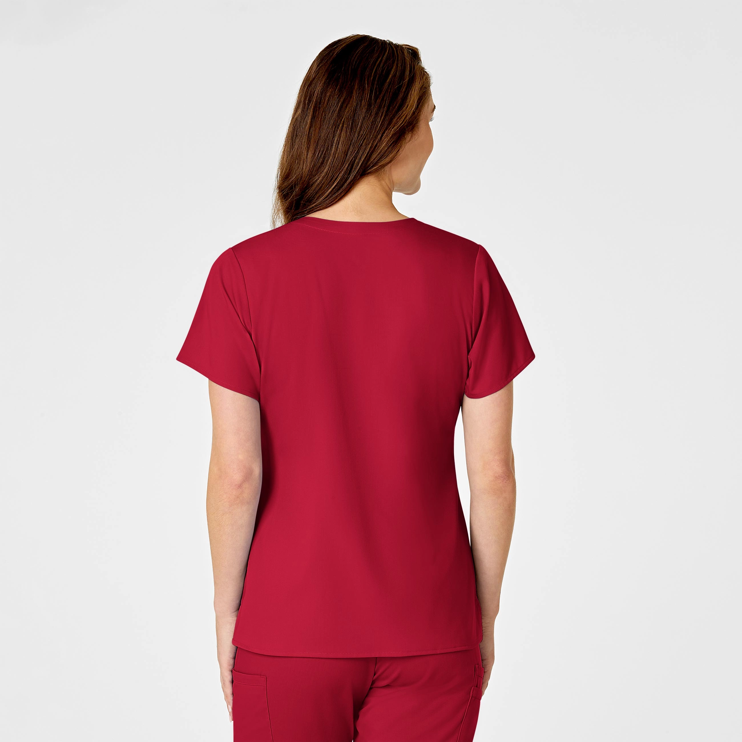 PRO Women's Four Pocket V-Neck Scrub Top - Red