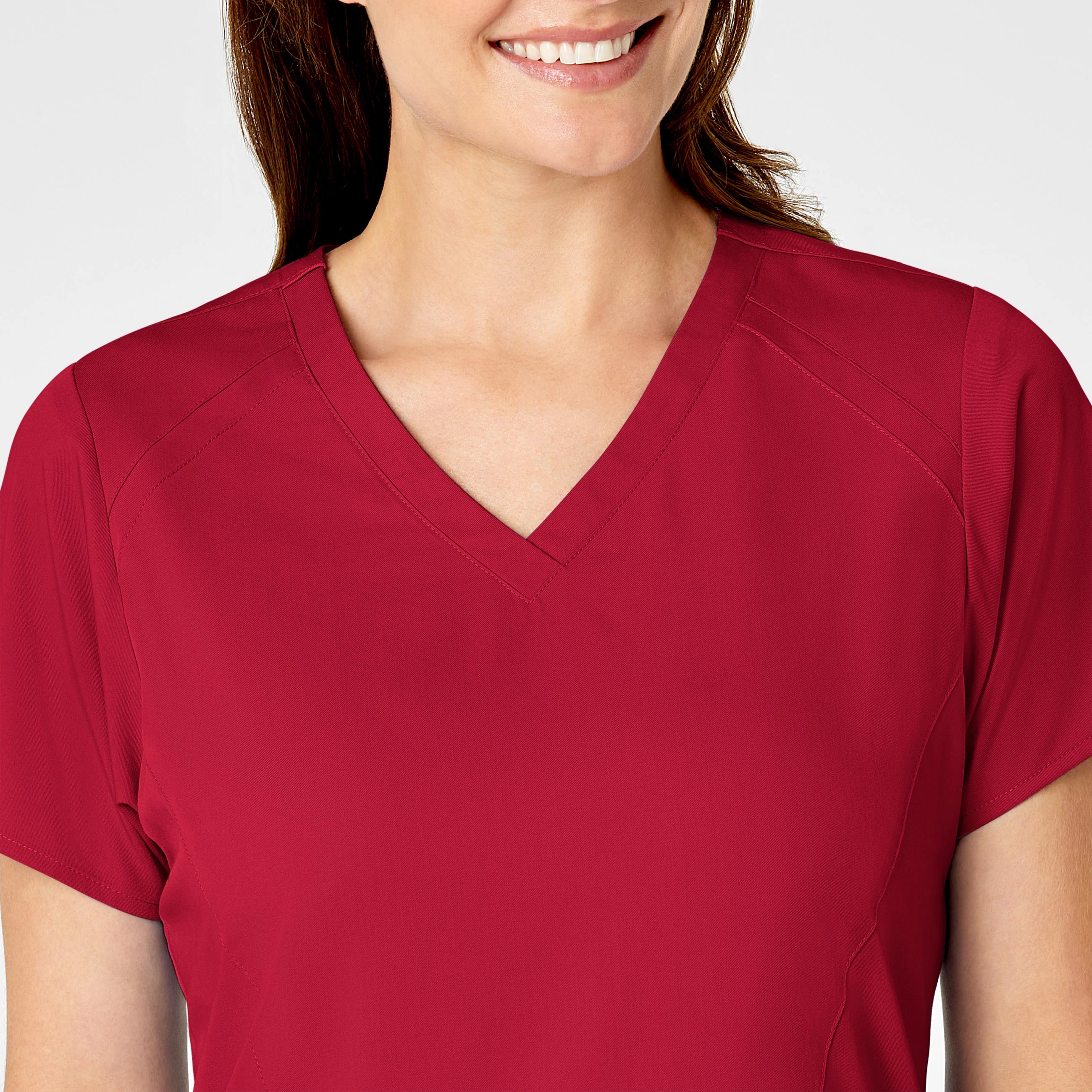 PRO Women's Four Pocket V-Neck Scrub Top - Red