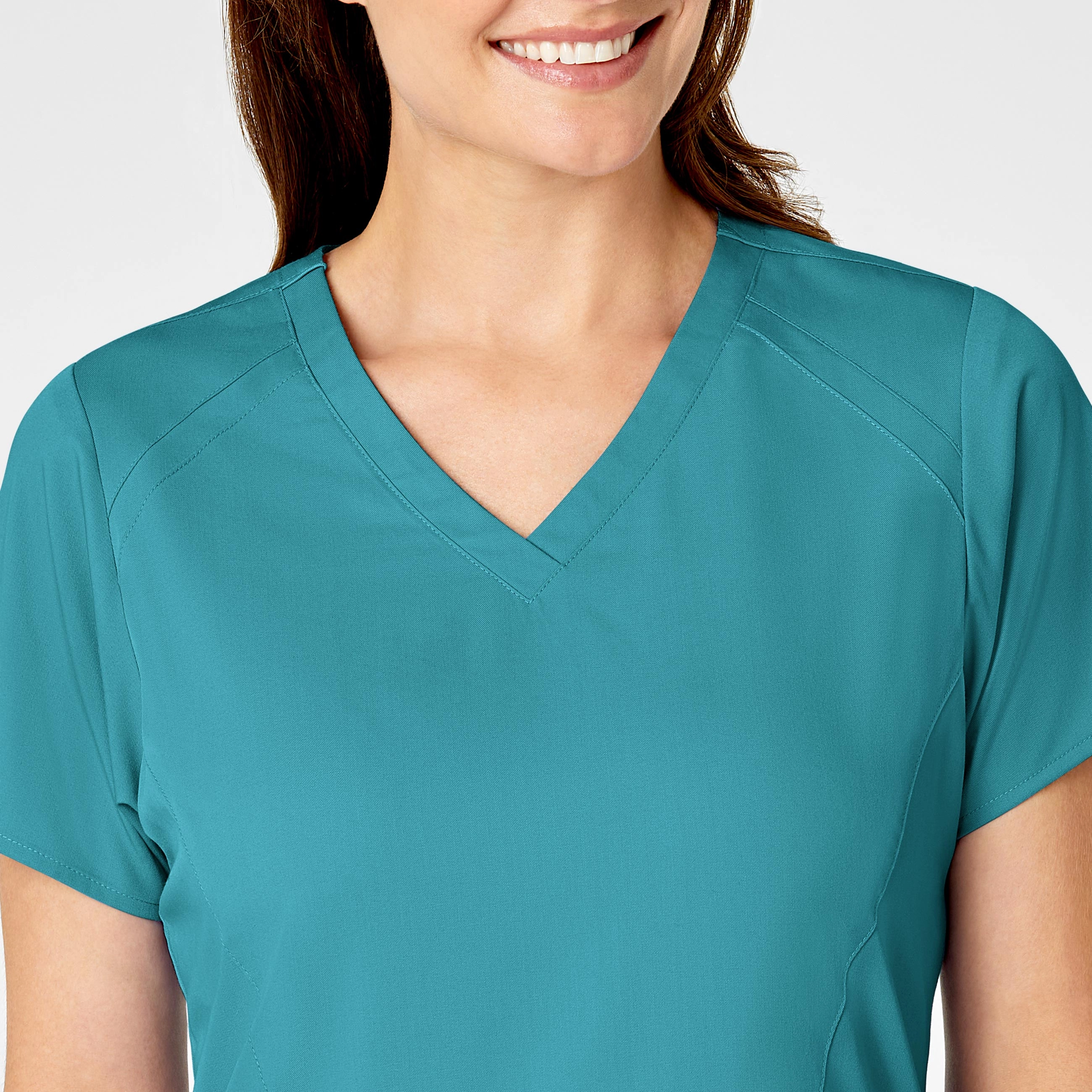 PRO Women's Four Pocket V-Neck Scrub Top - Teal Blue