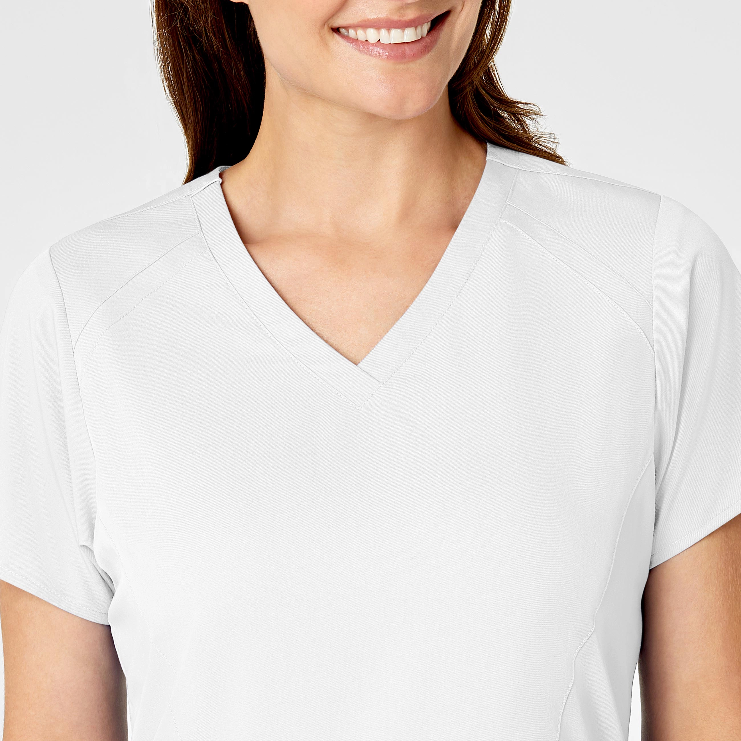 PRO Women's Four Pocket V-Neck Scrub Top - White