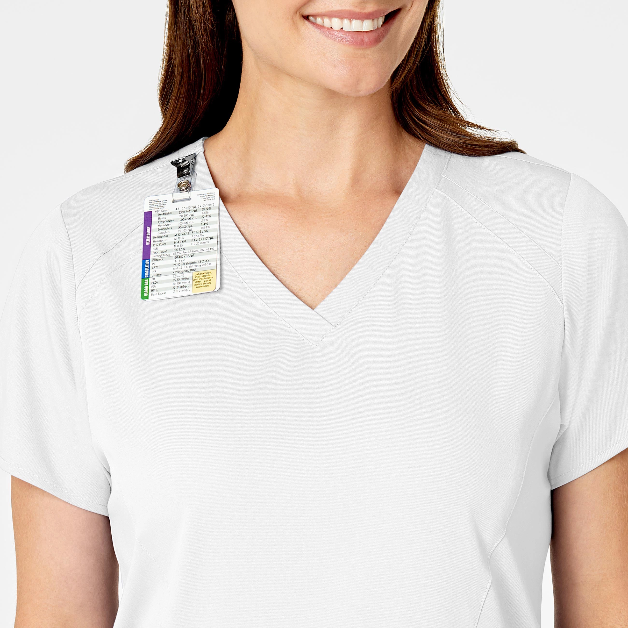 PRO Women's Four Pocket V-Neck Scrub Top - White