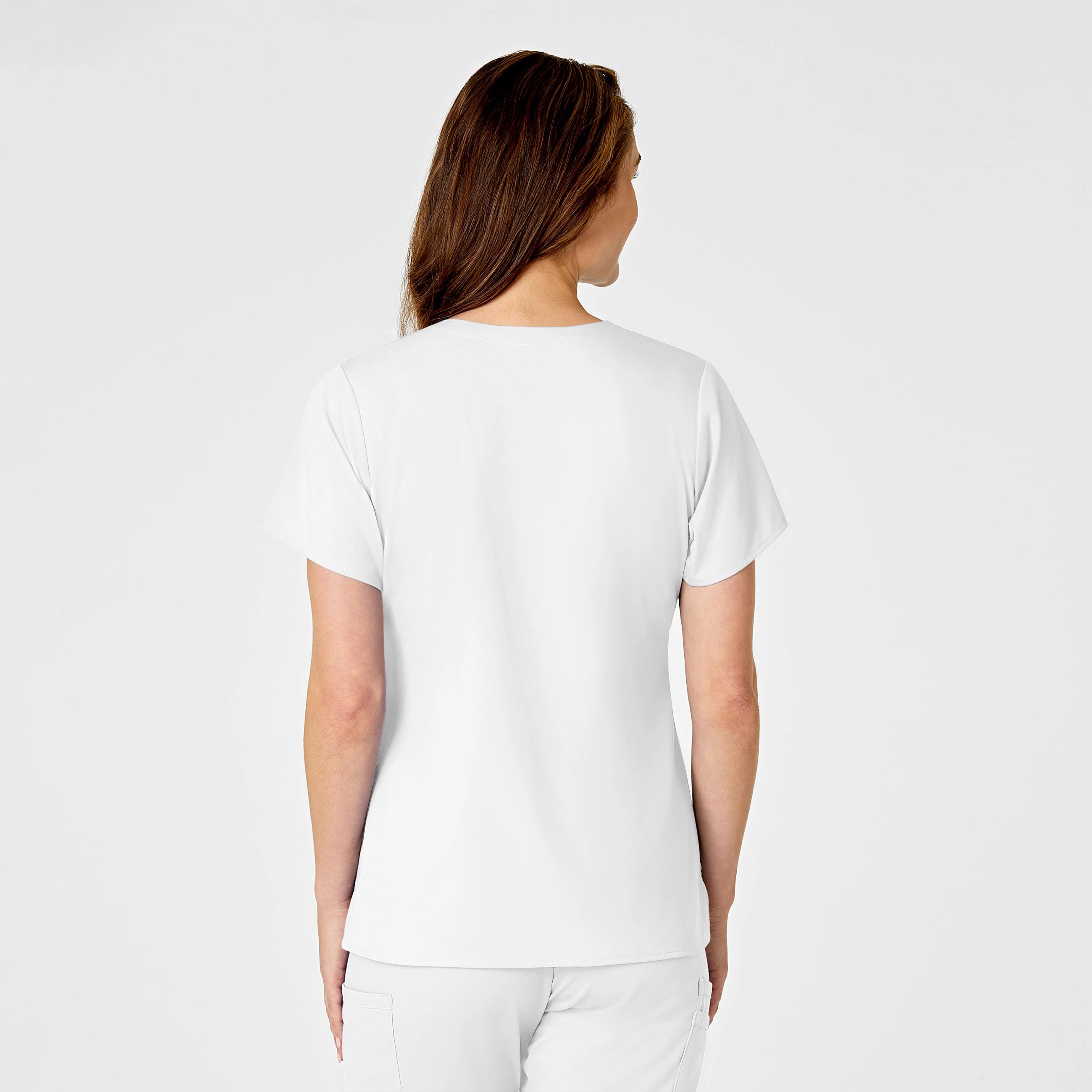 PRO Women's Four Pocket V-Neck Scrub Top - White