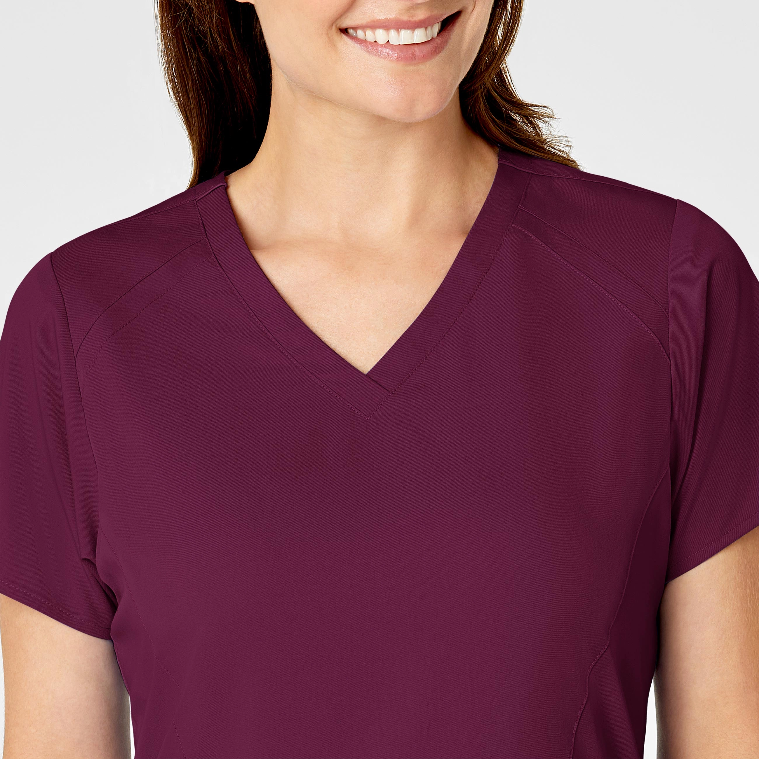 PRO Women's Four Pocket V-Neck Scrub Top - Wine