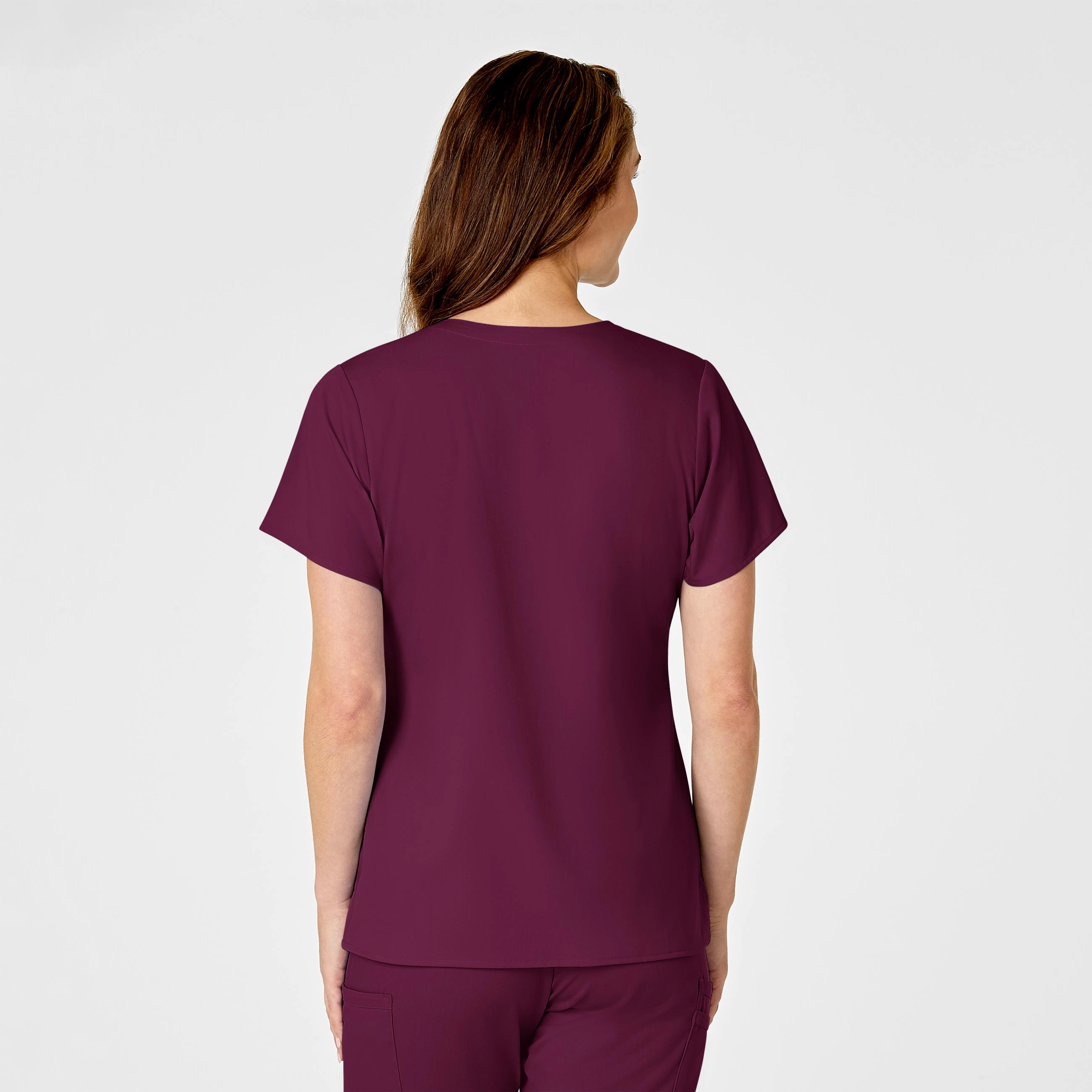 PRO Women's Four Pocket V-Neck Scrub Top - Wine