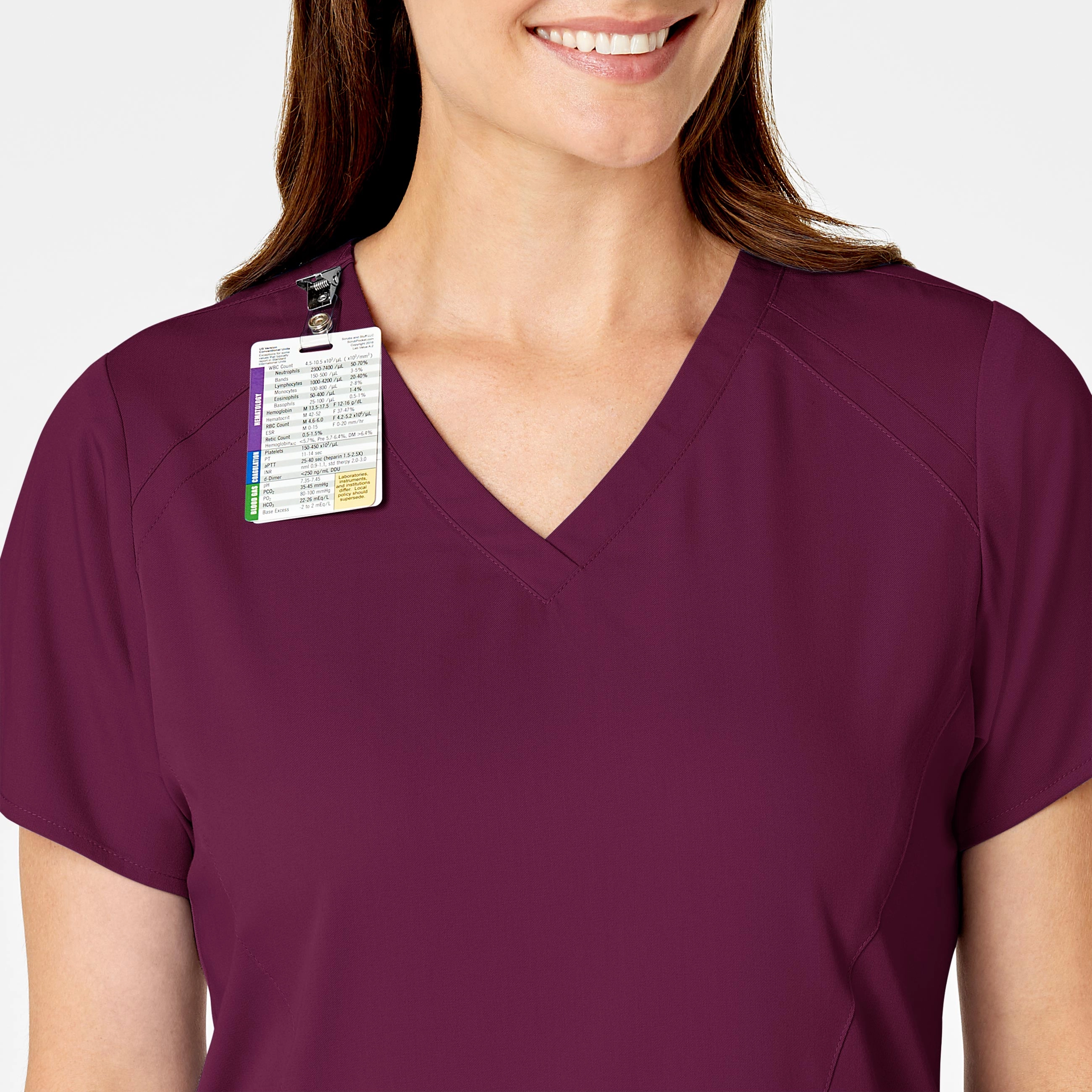 PRO Women's Four Pocket V-Neck Scrub Top - Wine