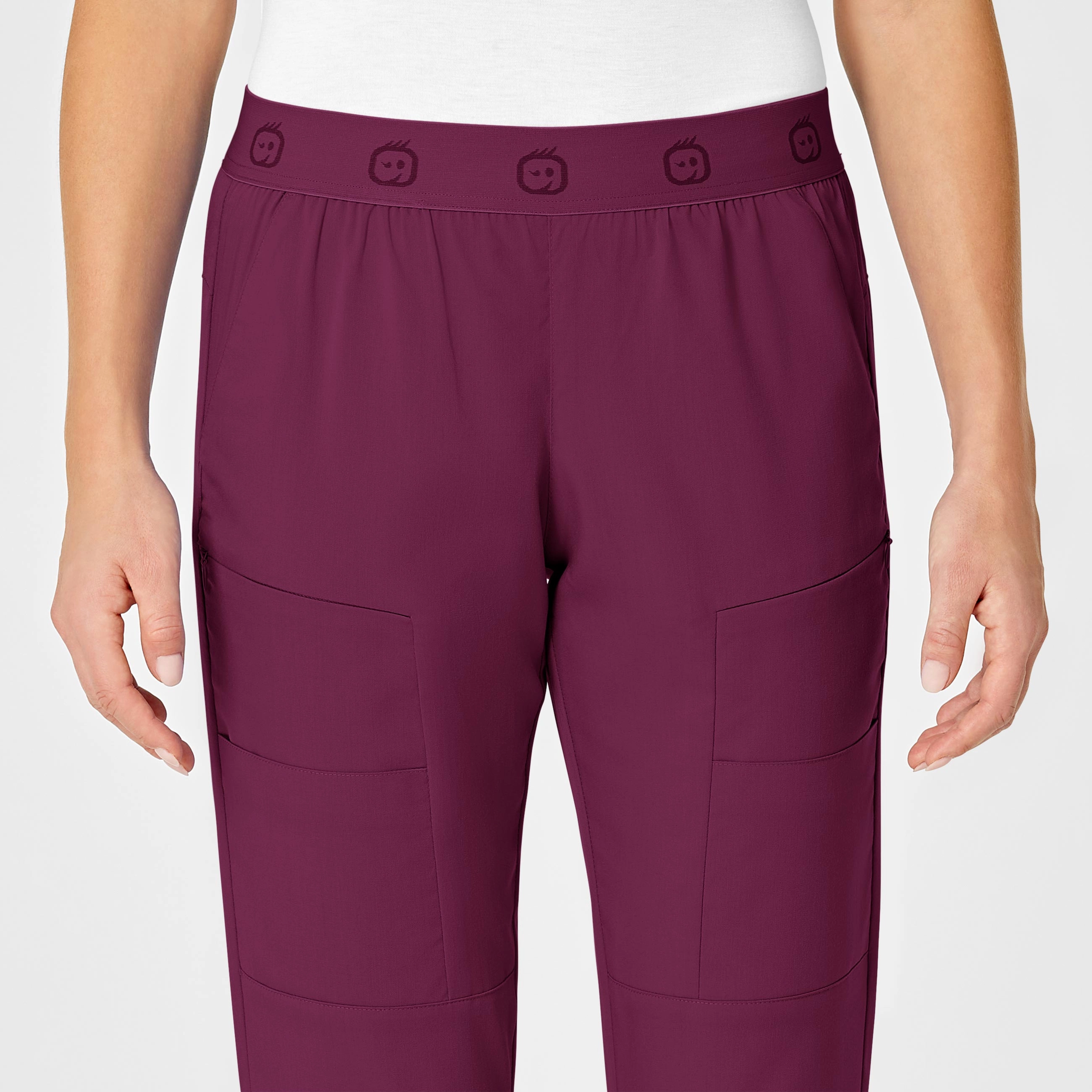 PRO Women's Slim Cargo Jogger Scrub Pant - Wine