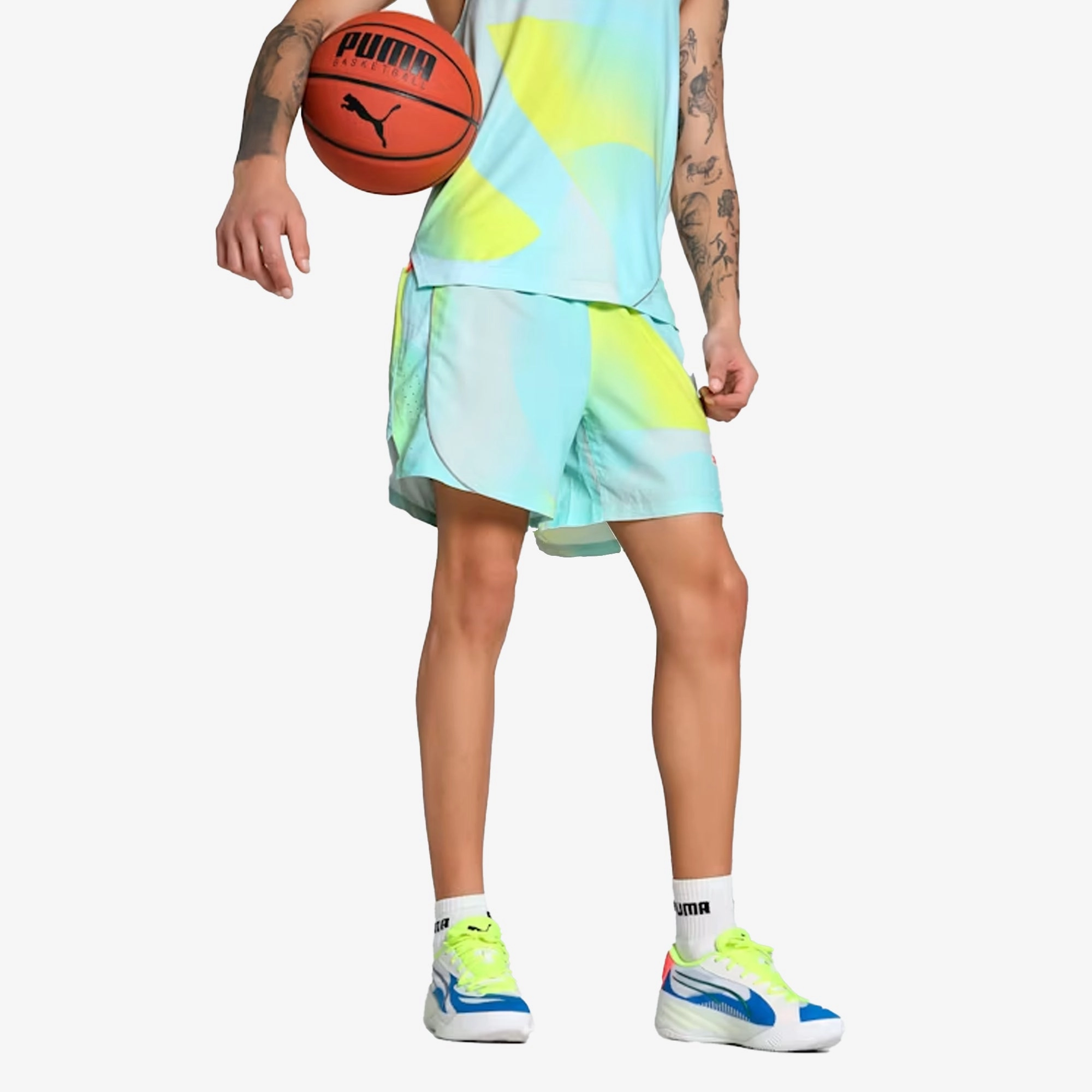 PUMA | X ALL-PRO ALL-OVER PRINT SHORTS { NITRO BLUE