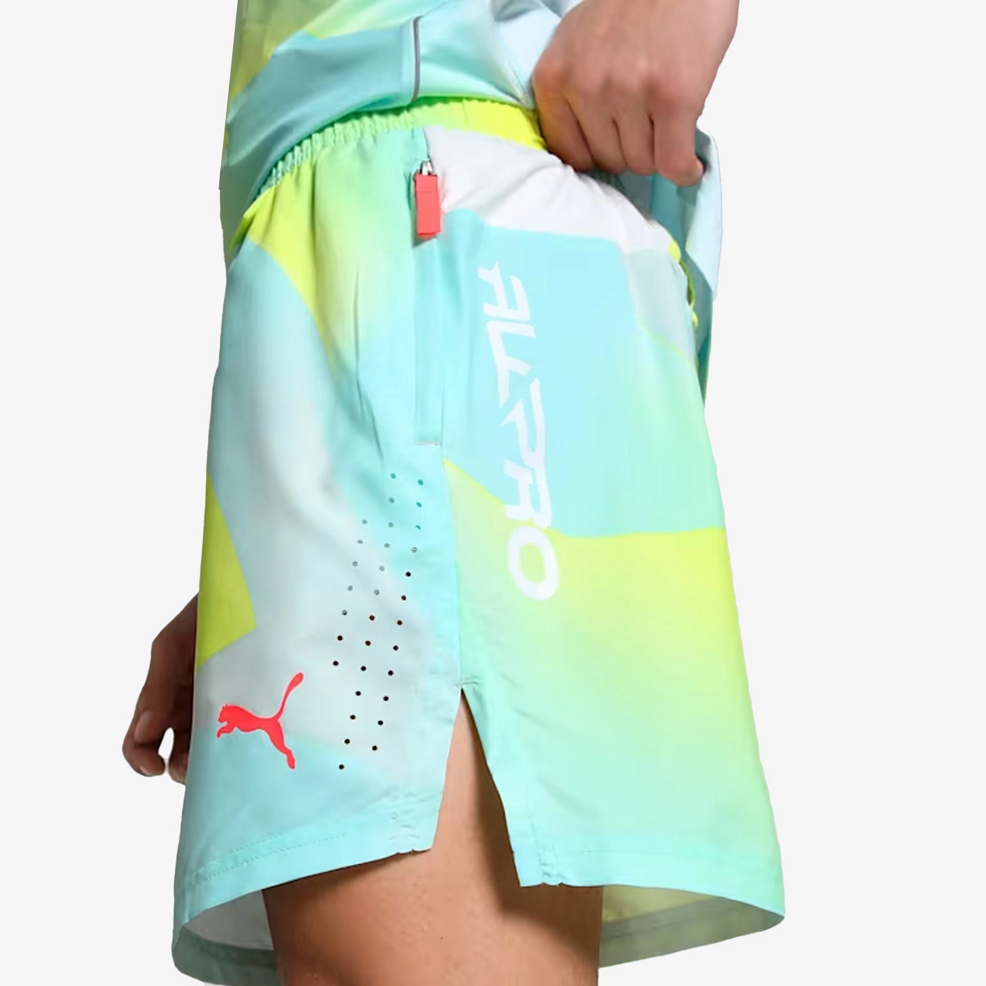 PUMA | X ALL-PRO ALL-OVER PRINT SHORTS { NITRO BLUE