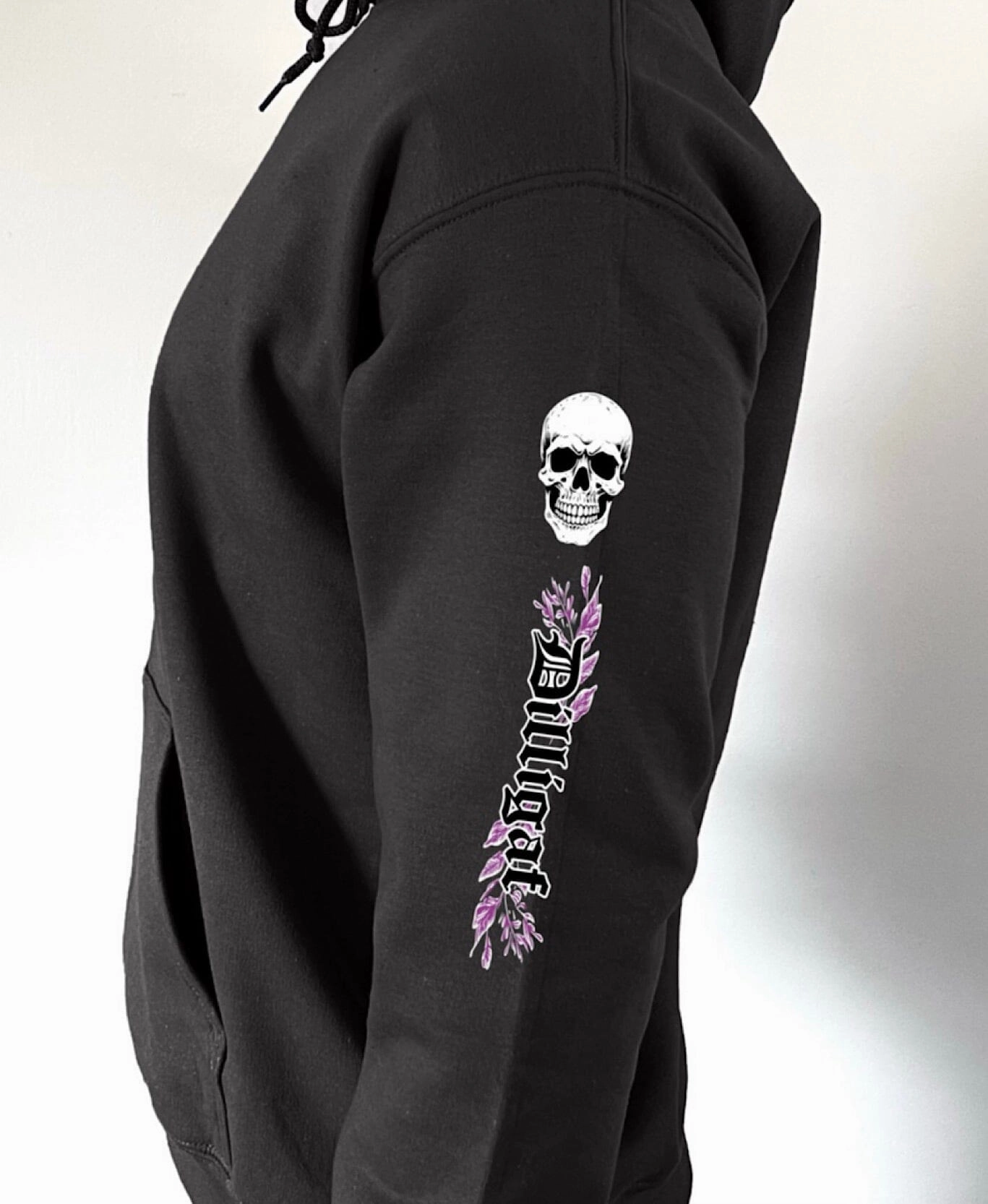 Purple Vine Skull Pullover Hoodie