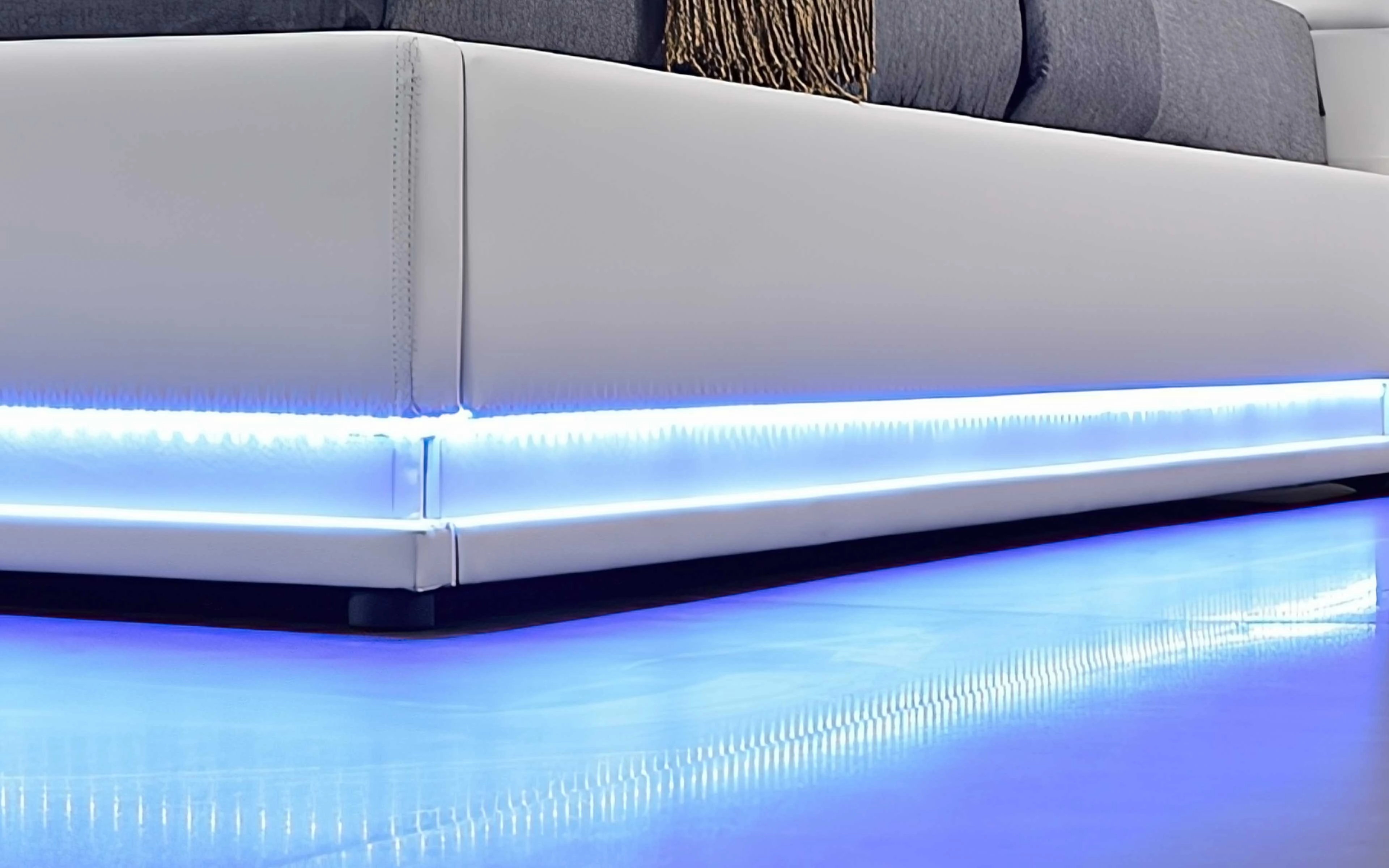Ramirez Modern Leather Bed with LED Lights