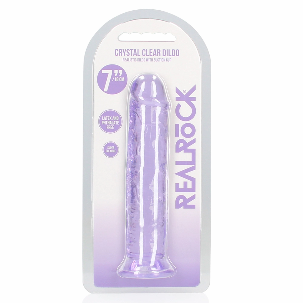 RealRock Crystal Clear 7" Jelly Dildo With Suction Cup