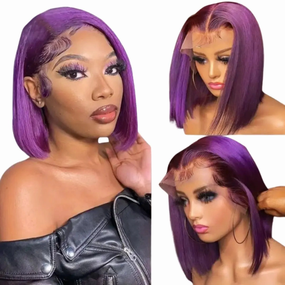 RIO 100% Unprocessed Virgin Remy HD Lace 13X4 Frontal Wig -10 - Purple