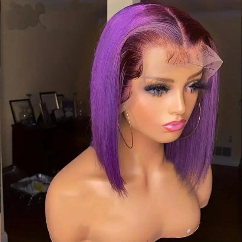 RIO 100% Unprocessed Virgin Remy HD Lace 13X4 Frontal Wig -10 - Purple