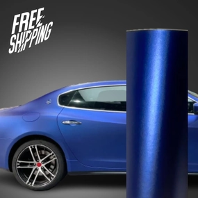 Satin Chrome Blue Vinyl Wrap