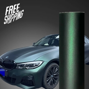 Satin Chrome Hunter Green Car Wrap