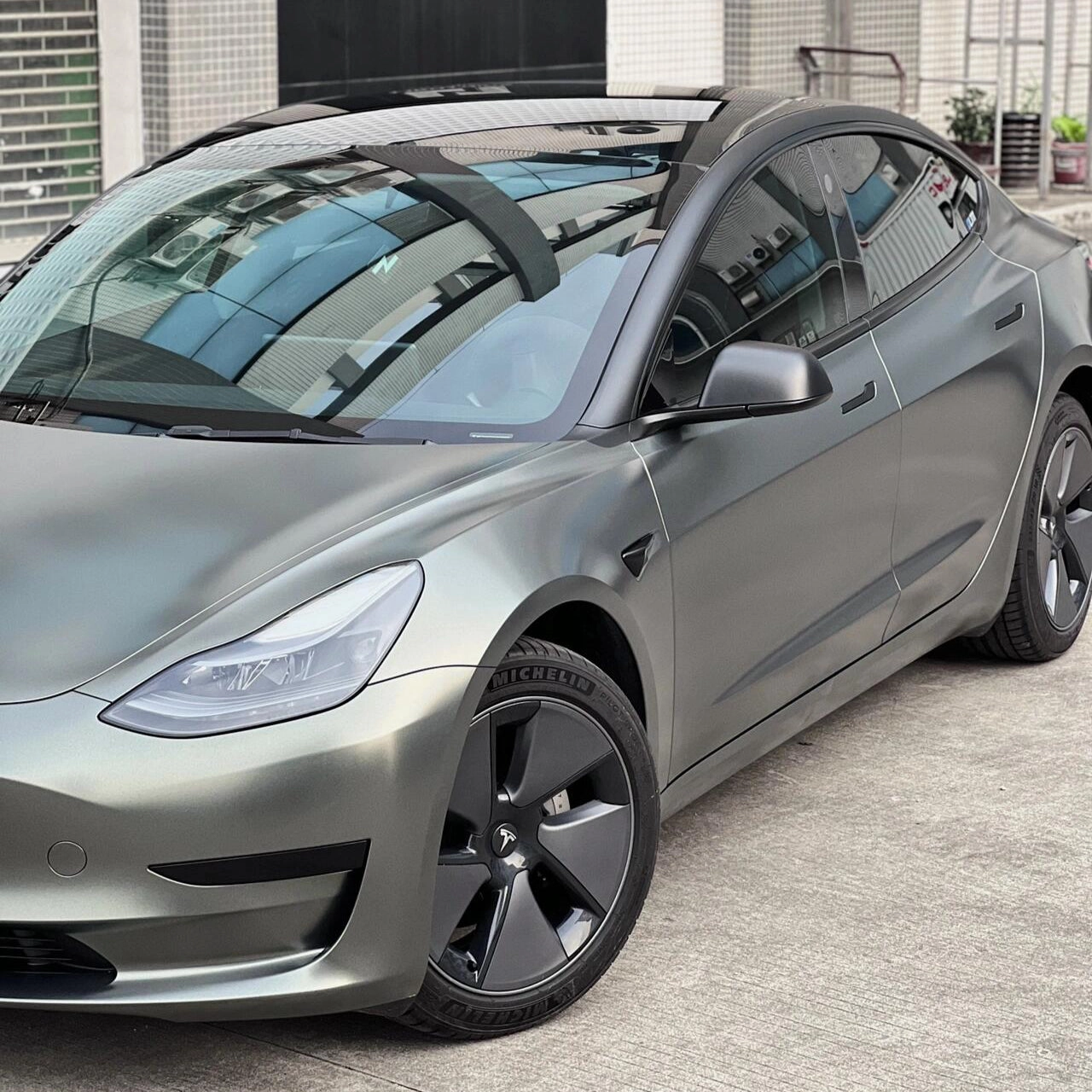 Satin Metallic Brown Gray Vinyl Wrap