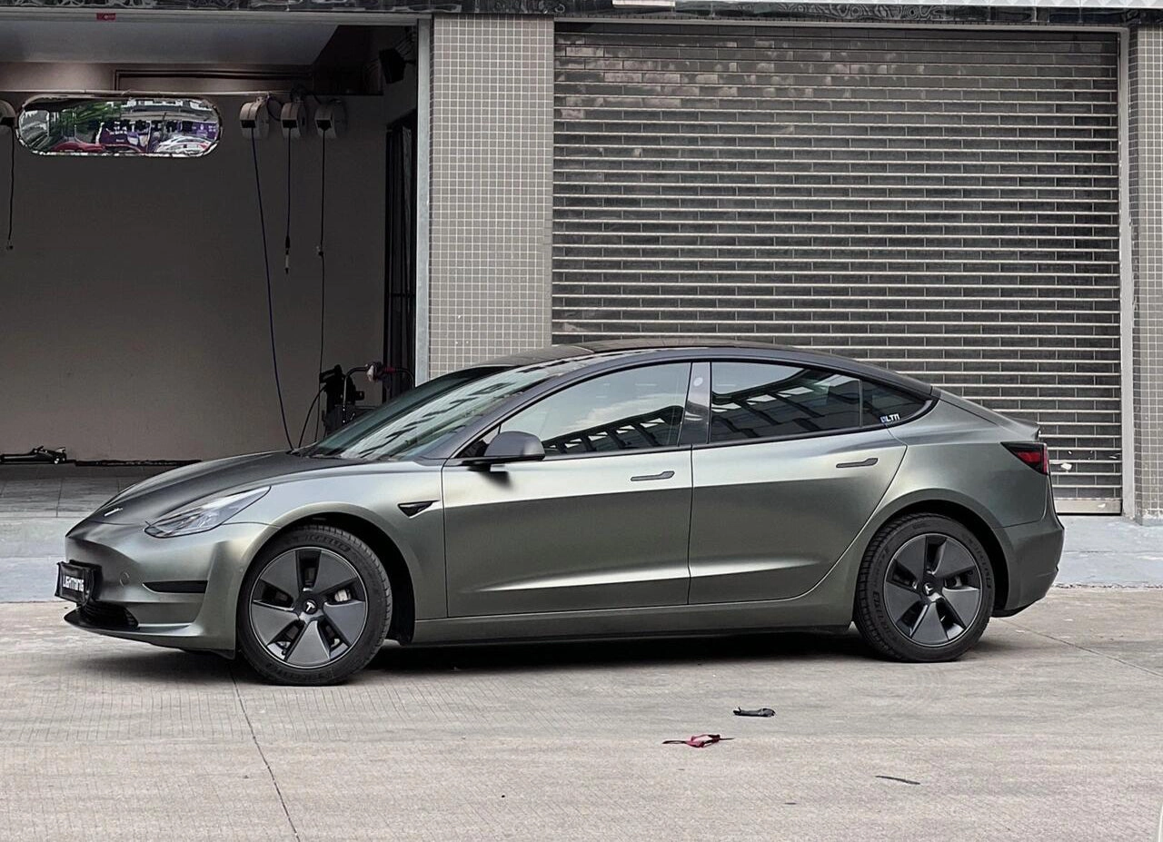 Satin Metallic Brown Gray Vinyl Wrap