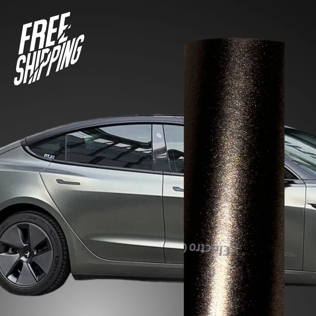 Satin Metallic Brown Gray Vinyl Wrap