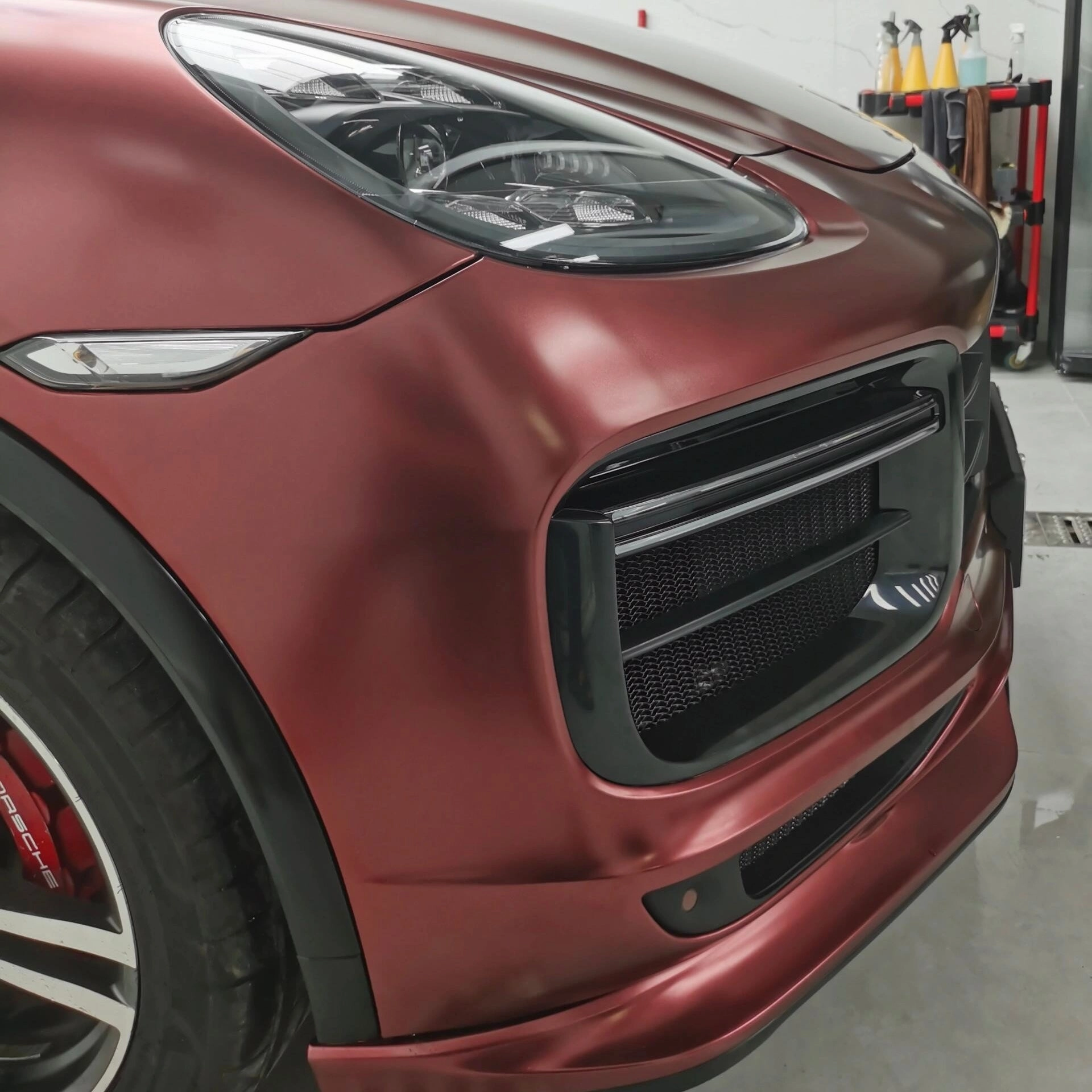 Satin Metallic Wine Red Vinyl Wrap